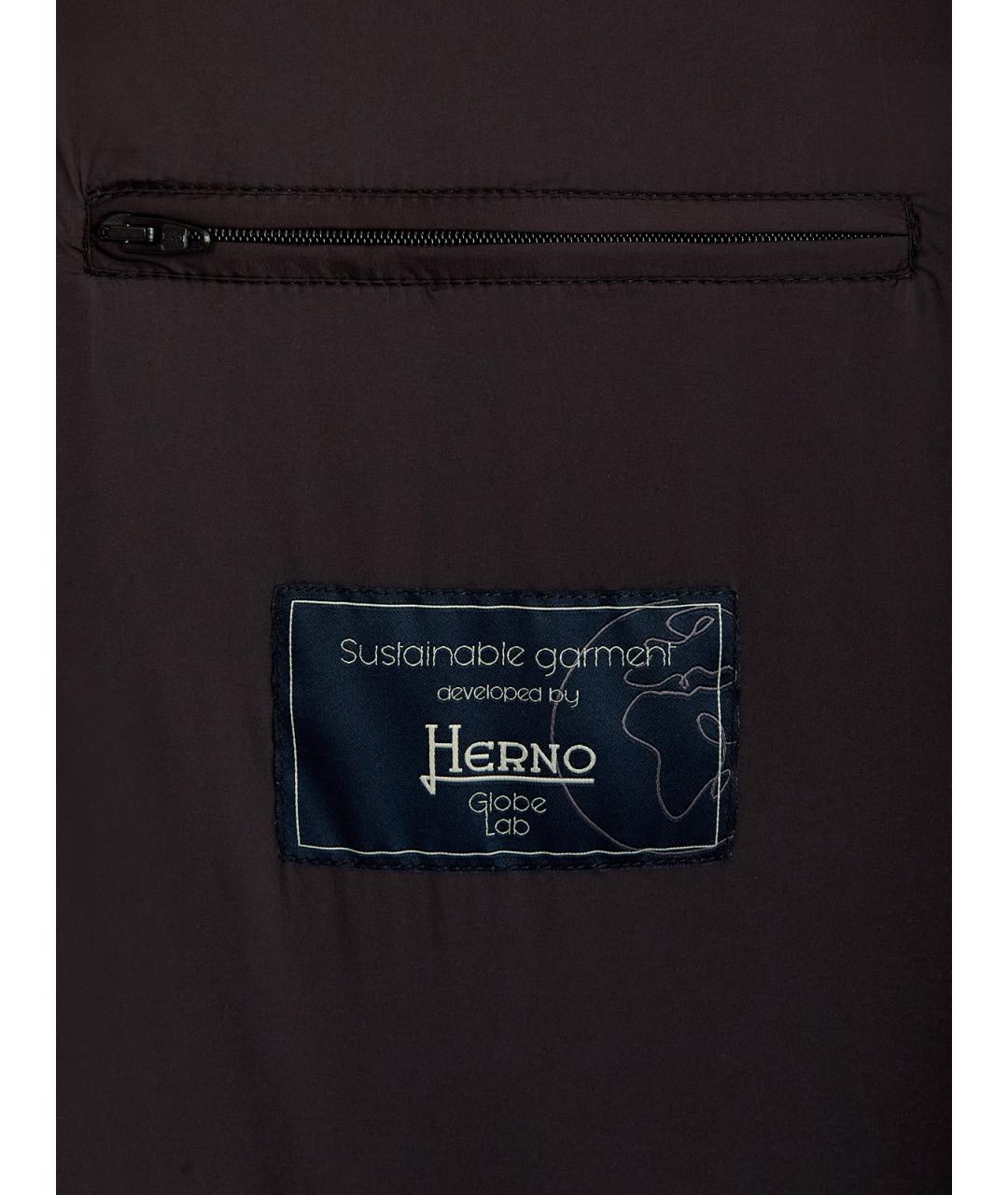 HERNO Коричневый полиамидовый пуховик, фото 7