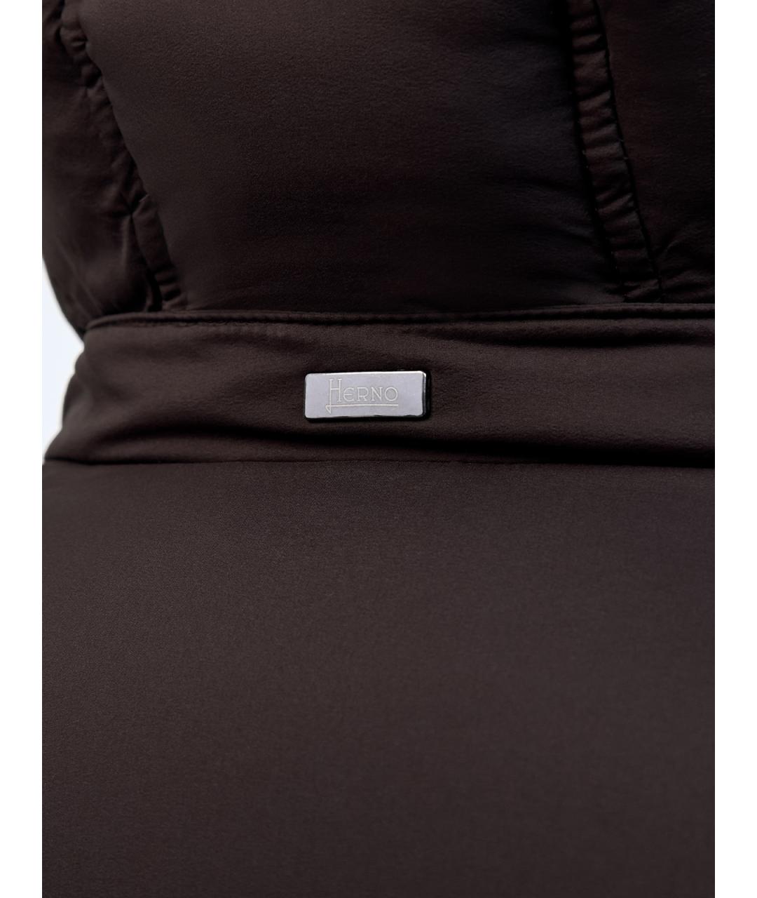 HERNO Коричневый полиамидовый пуховик, фото 6