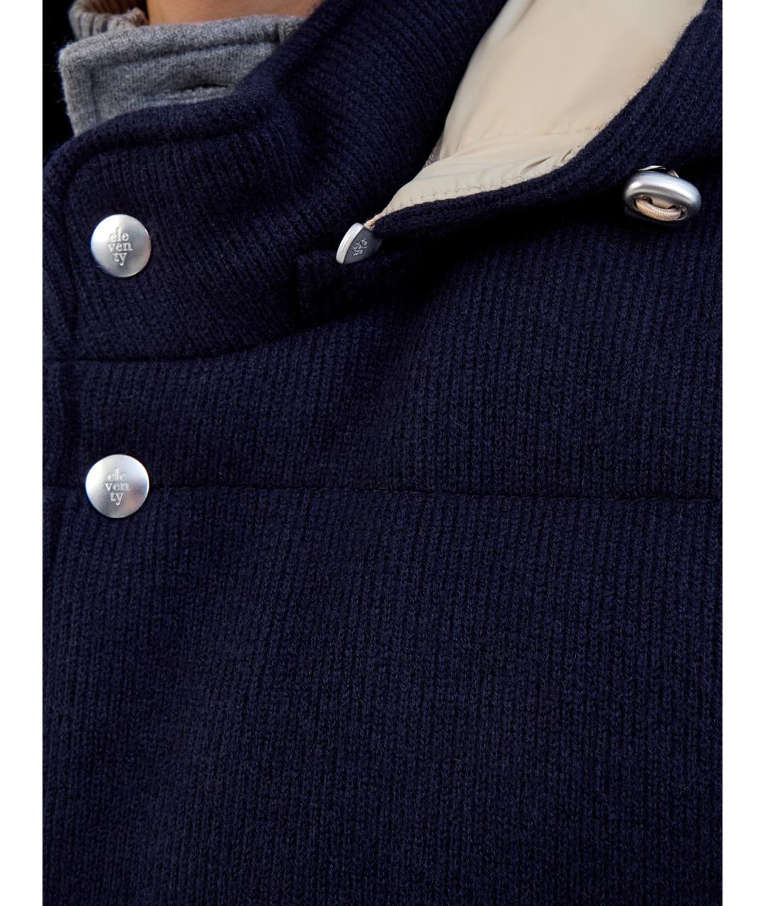 ELEVENTY Темно-синий шерстяной жилет, фото 5