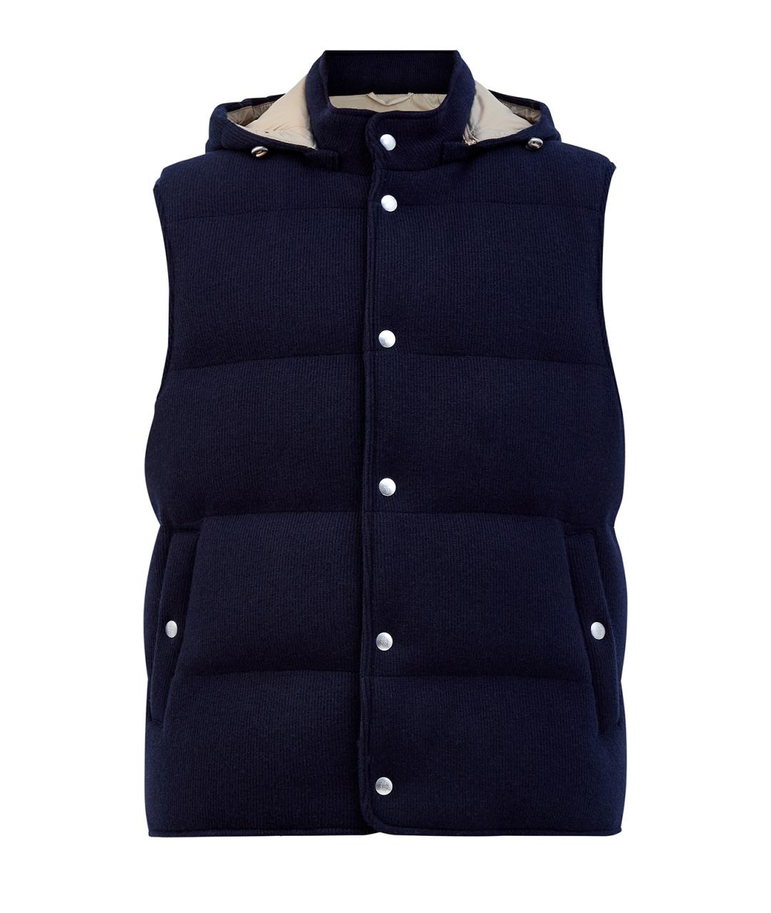 ELEVENTY Темно-синий шерстяной жилет, фото 1