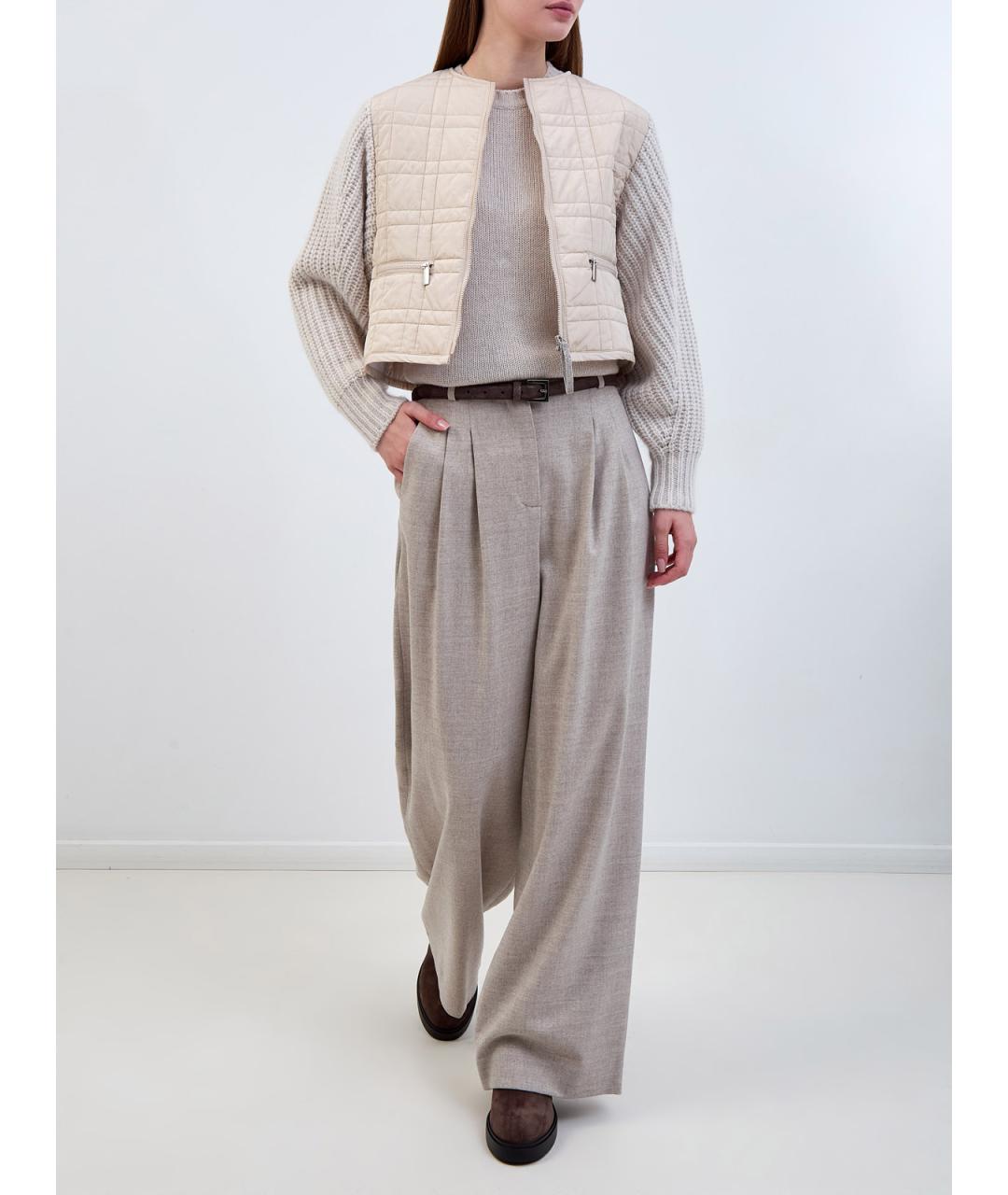 FABIANA FILIPPI Бежевый кашемировый джемпер / свитер, фото 2