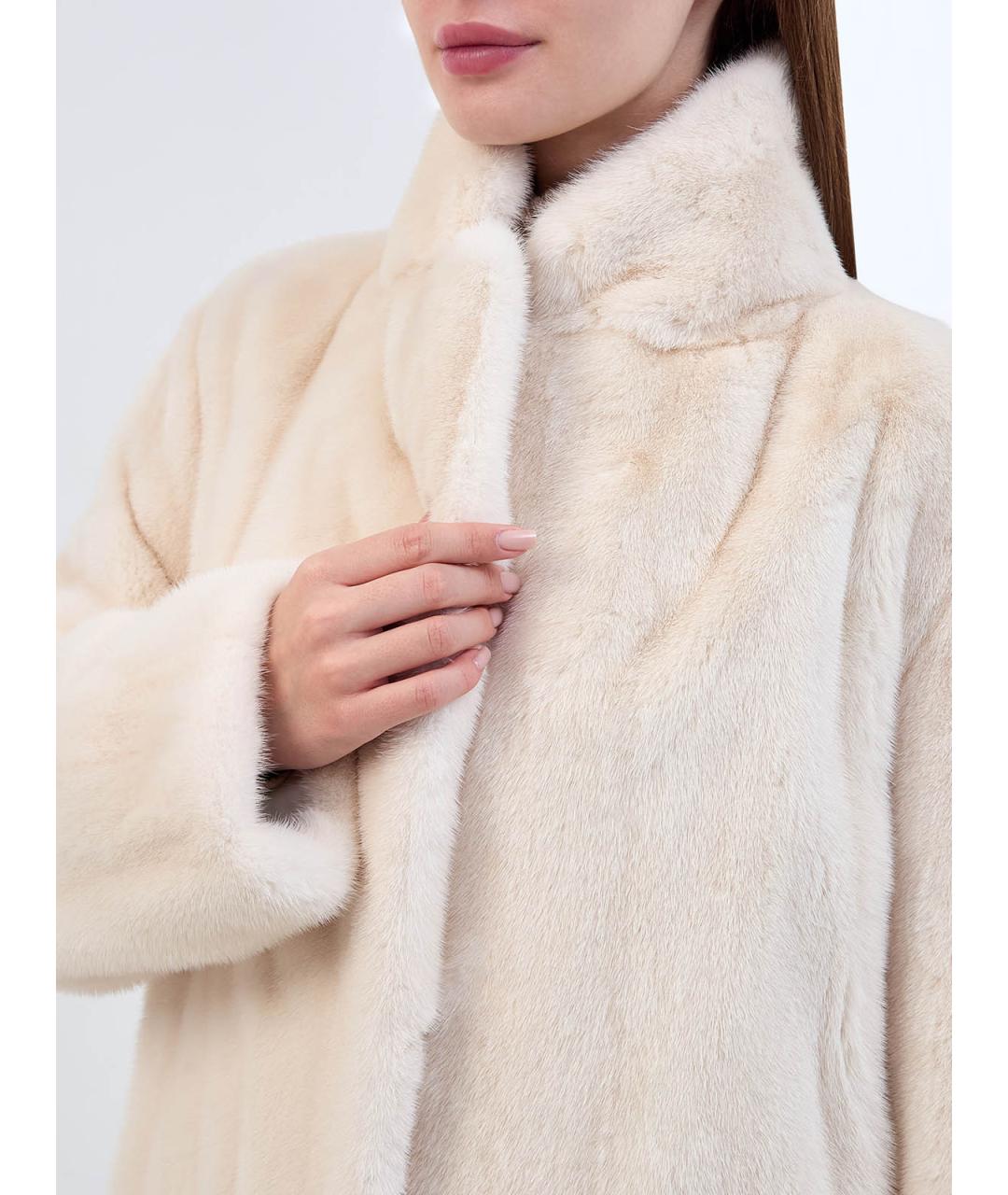 YVES SALOMON Белая меховая шуба, фото 5