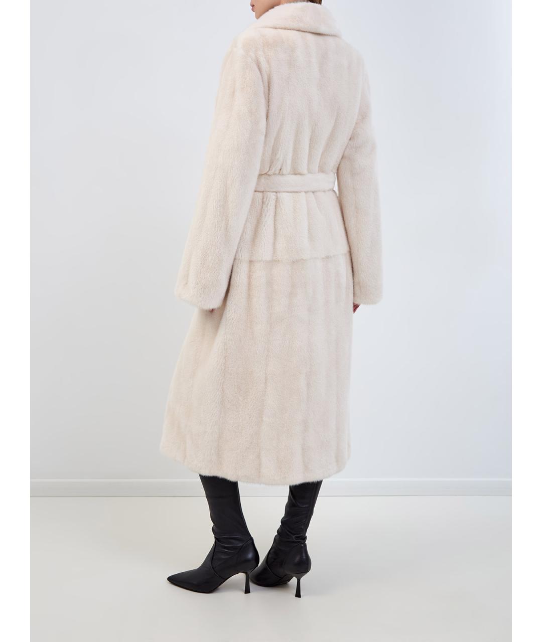 YVES SALOMON Белая меховая шуба, фото 4