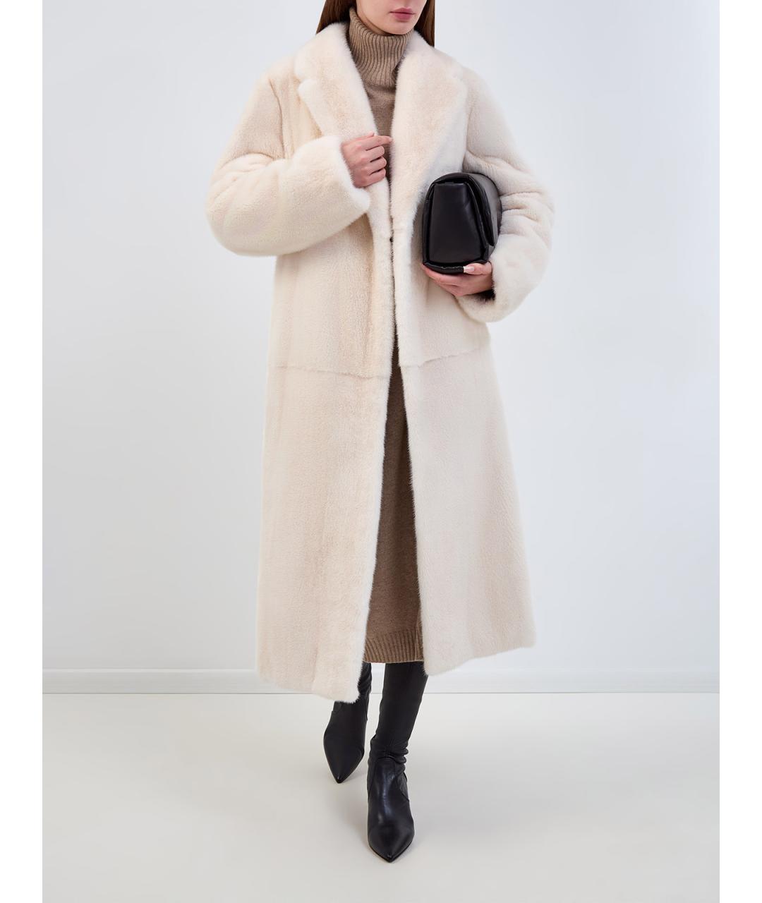 YVES SALOMON Белая меховая шуба, фото 2