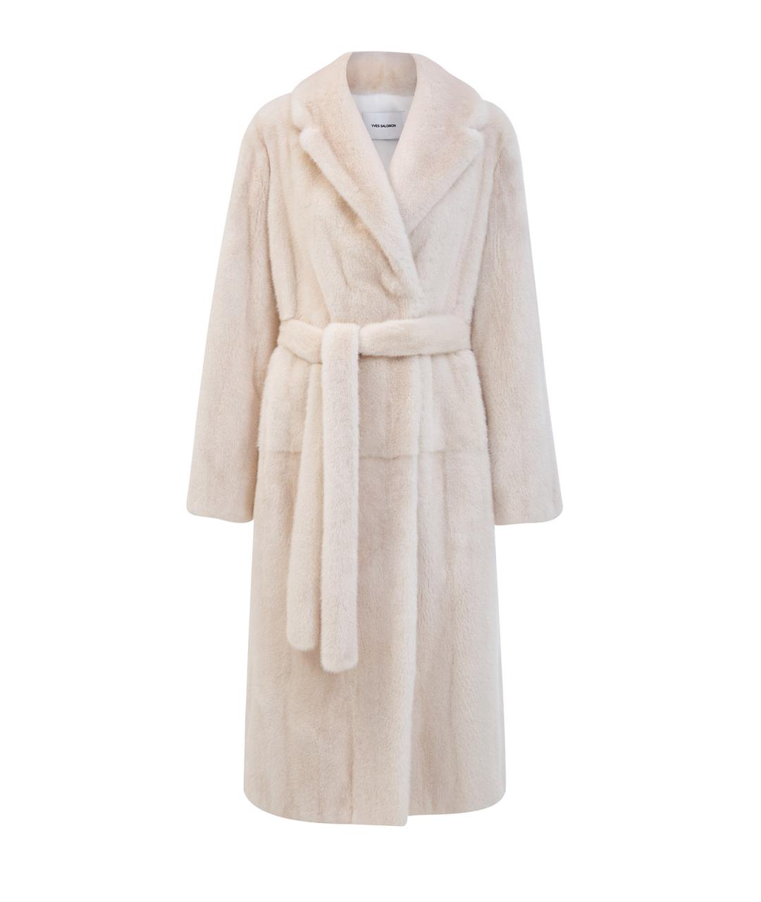 YVES SALOMON Белая меховая шуба, фото 1