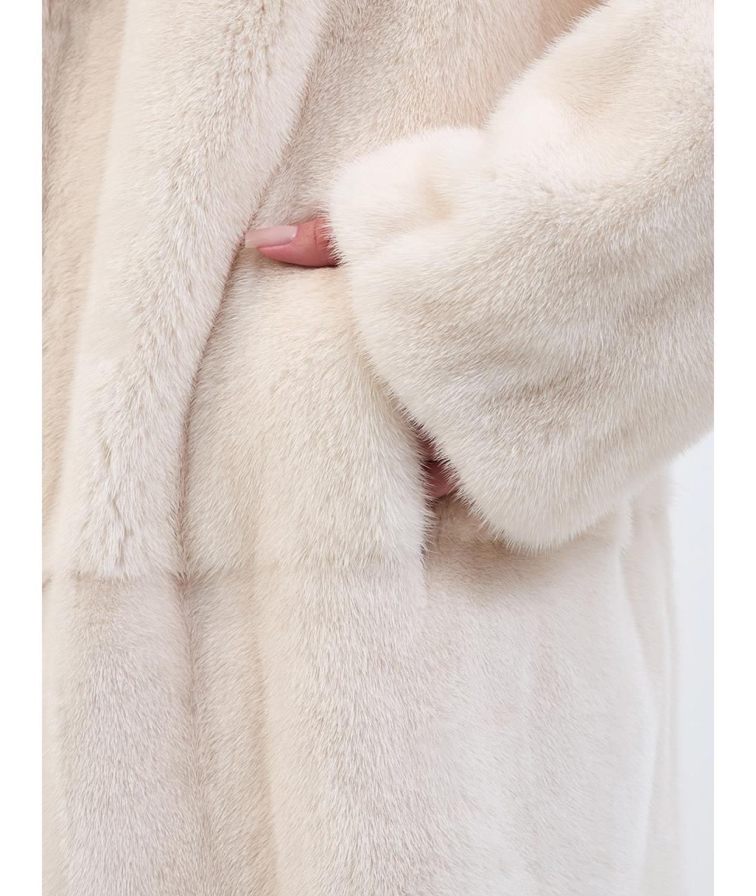 YVES SALOMON Белая меховая шуба, фото 6