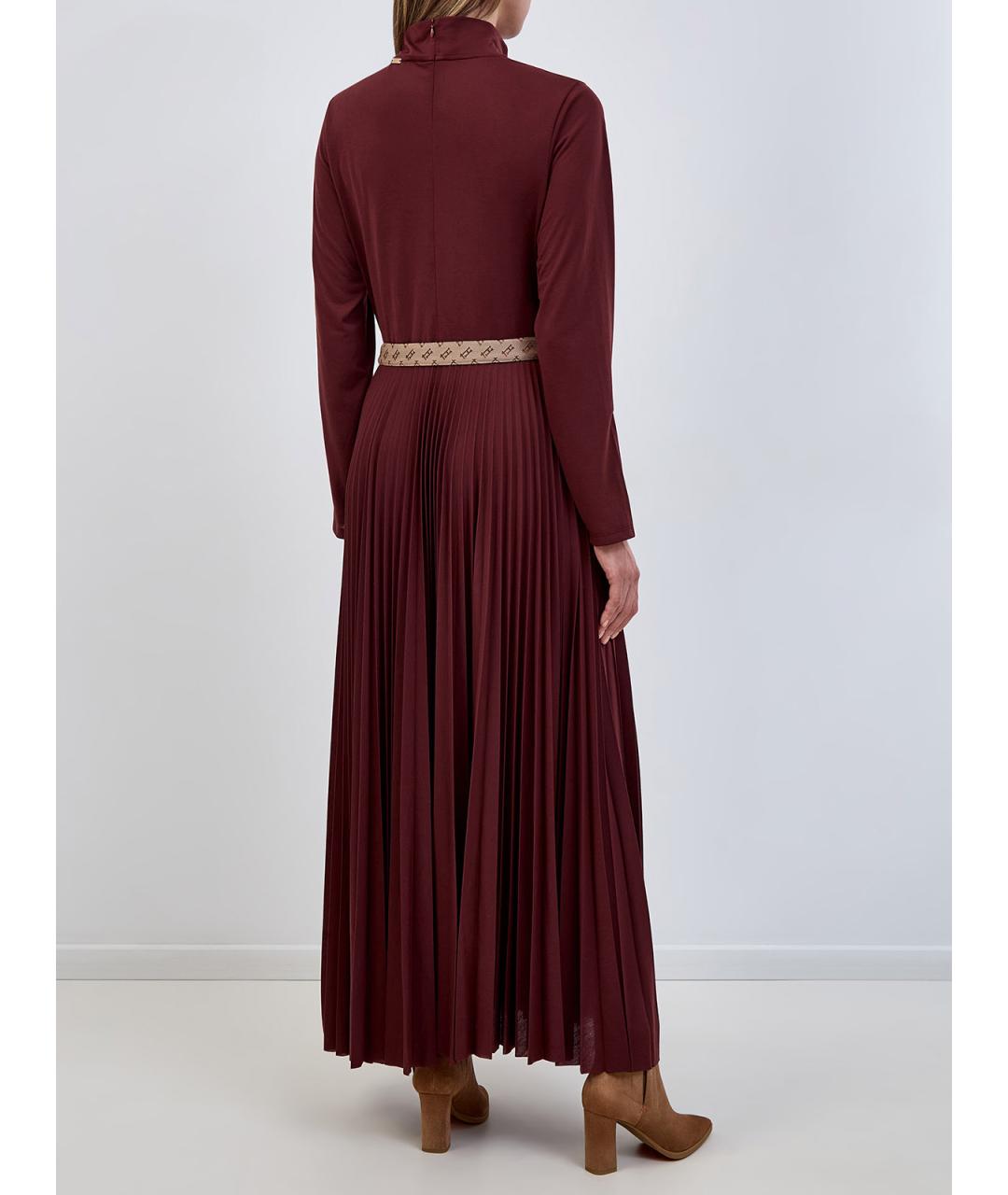 HERNO Бордовое полиэстеровое повседневное платье, фото 4