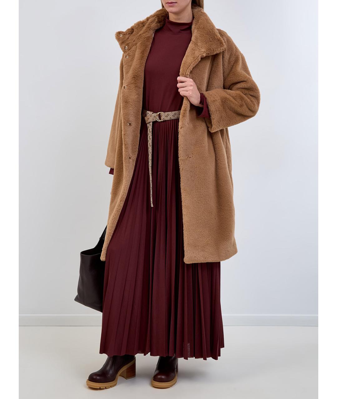 HERNO Бордовое полиэстеровое повседневное платье, фото 2