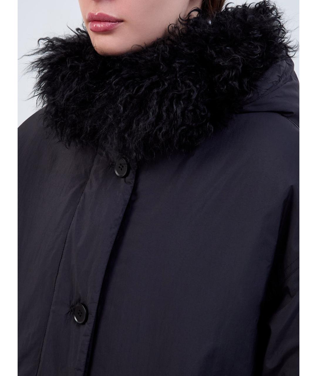 YVES SALOMON Черный полиамидовый пуховик, фото 5