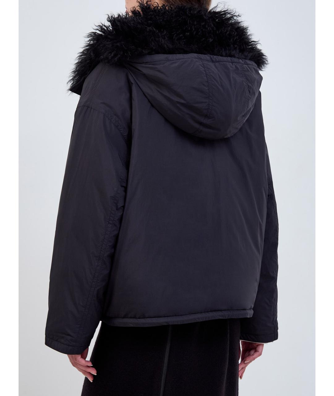 YVES SALOMON Черный полиамидовый пуховик, фото 4