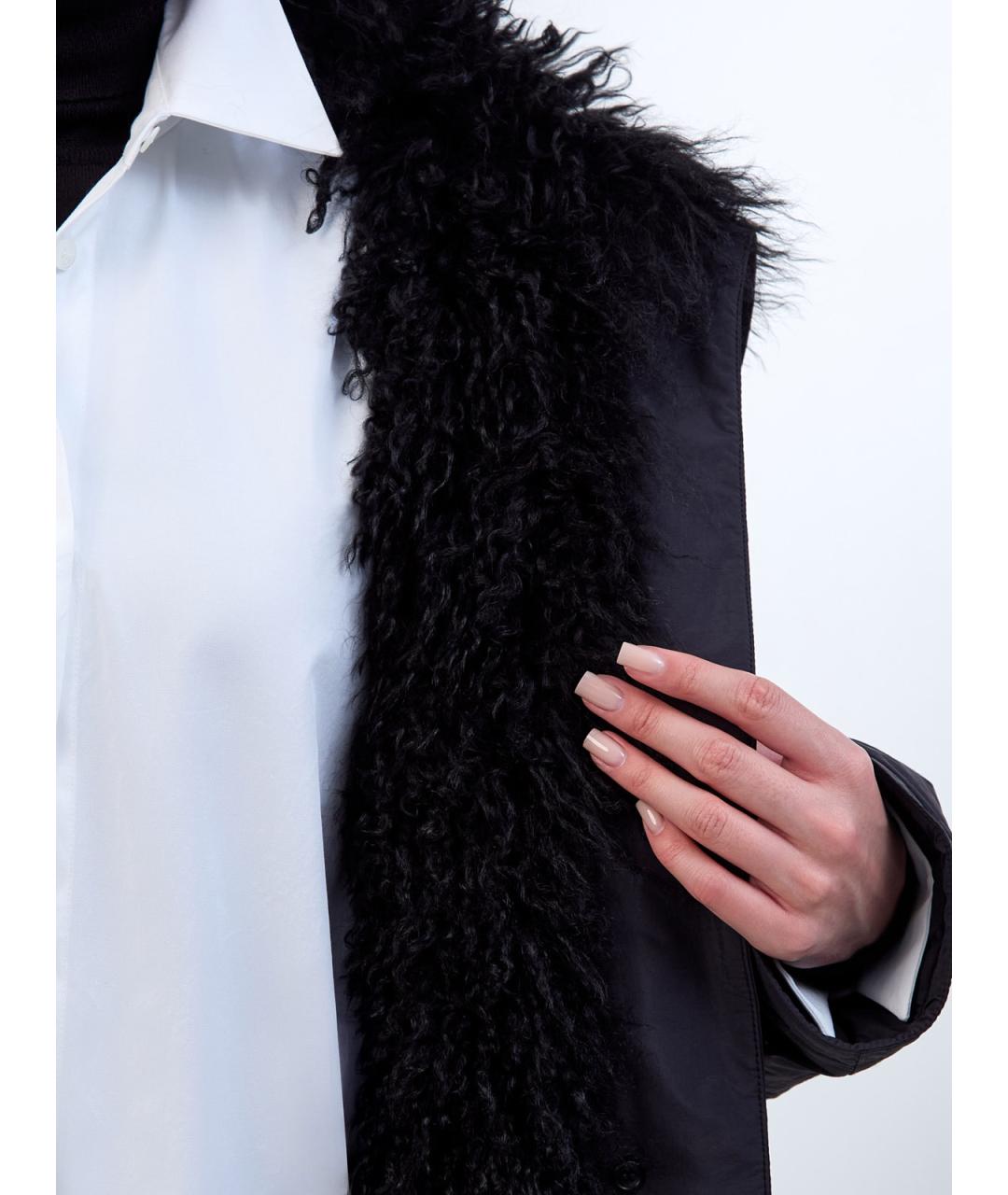 YVES SALOMON Черный полиамидовый пуховик, фото 6