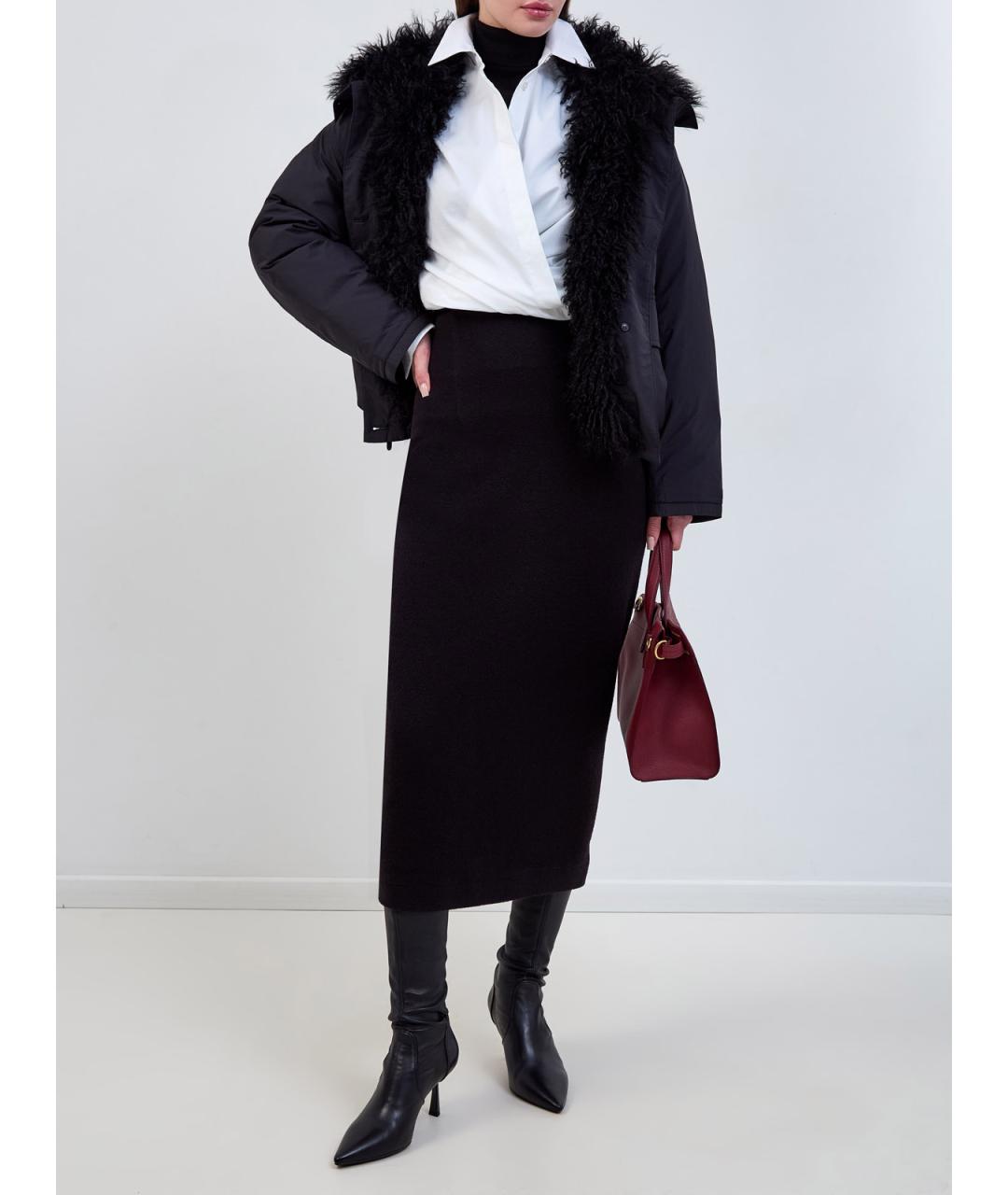 YVES SALOMON Черный полиамидовый пуховик, фото 2