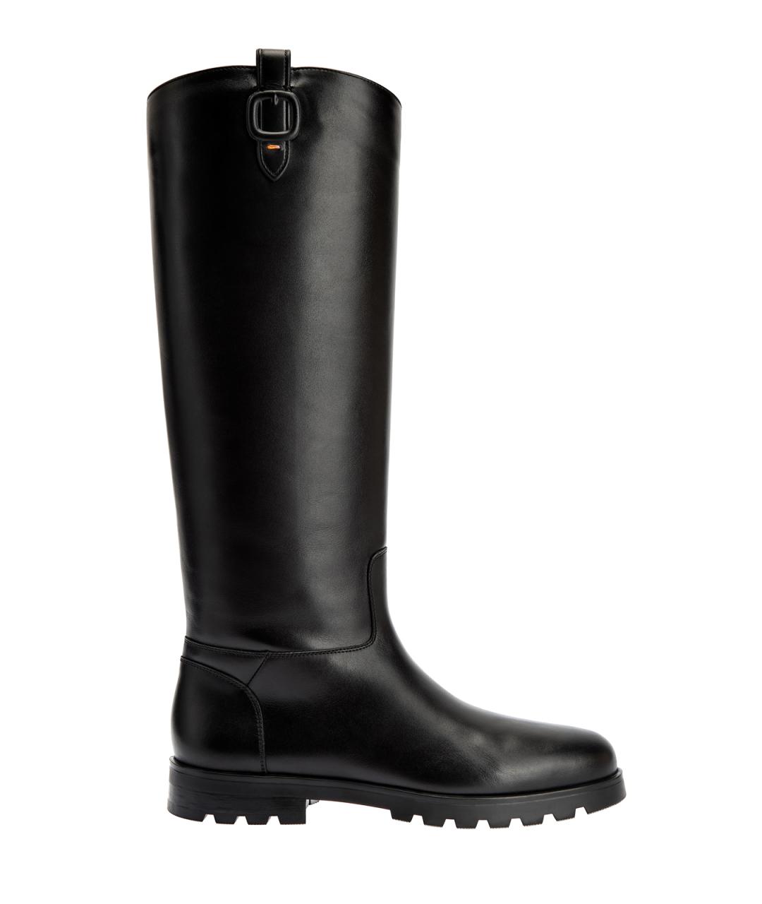 SANTONI Черные кожаные сапоги, фото 1