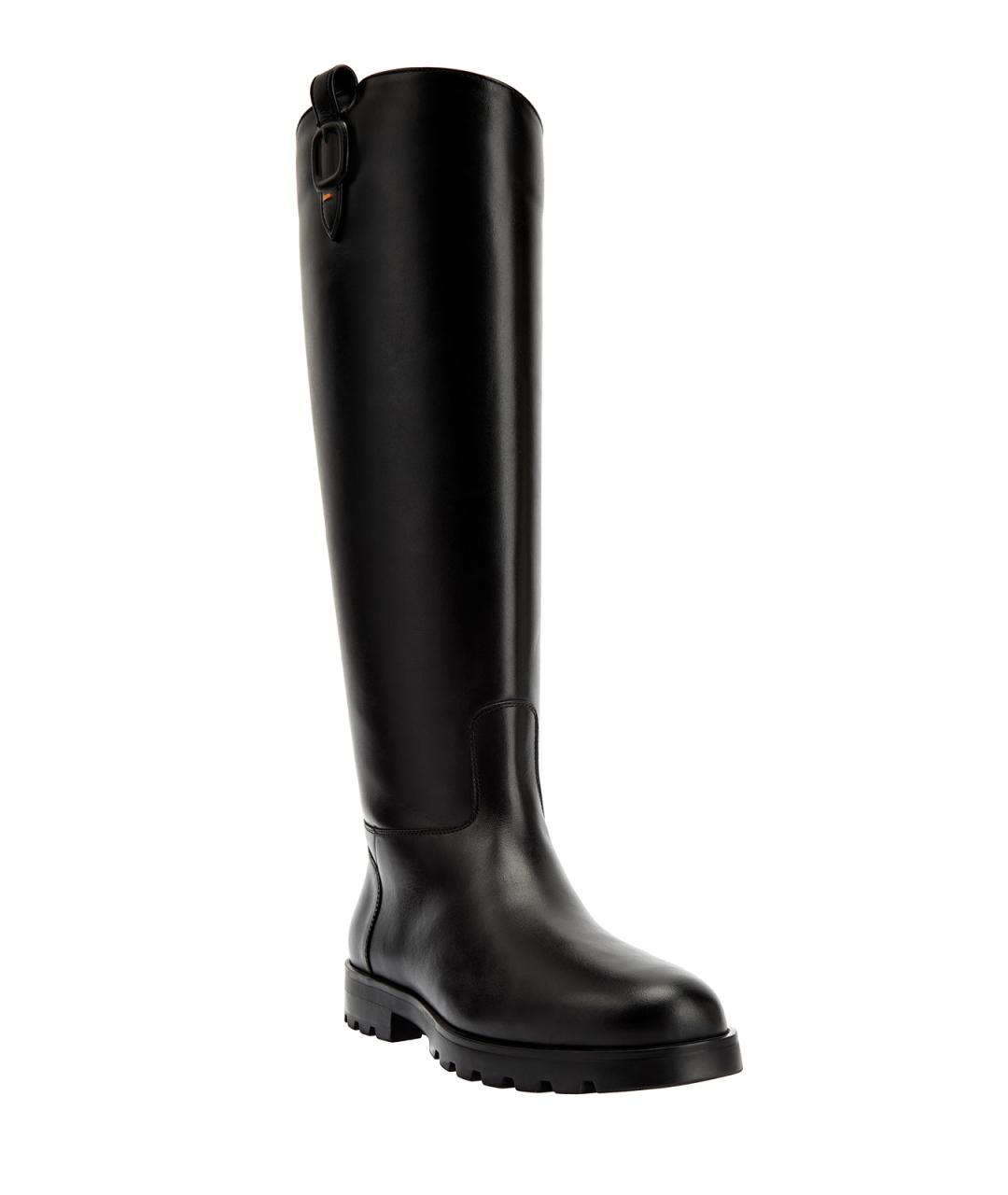 SANTONI Черные кожаные сапоги, фото 3