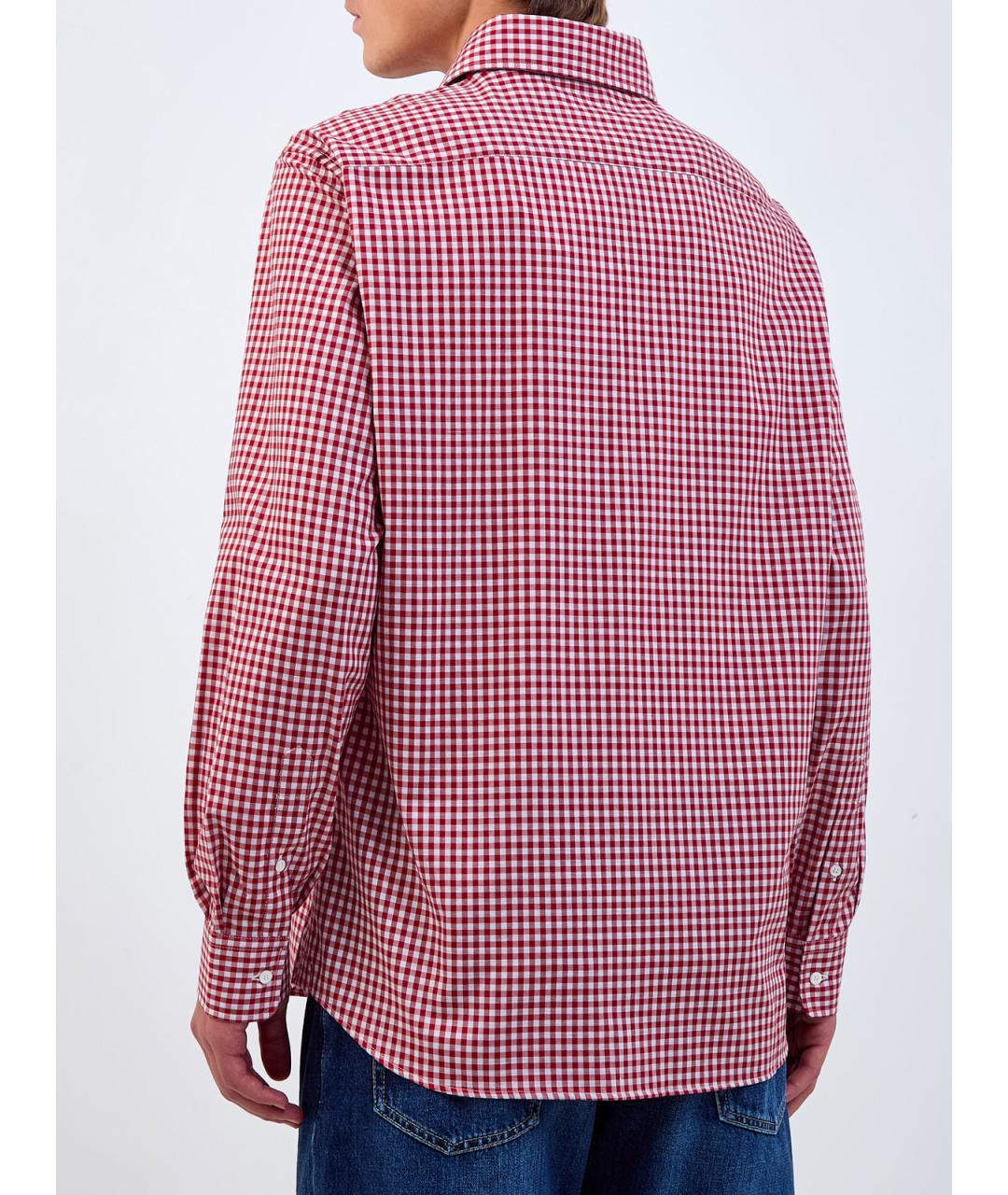 BRUNELLO CUCINELLI Красная кэжуал рубашка, фото 4