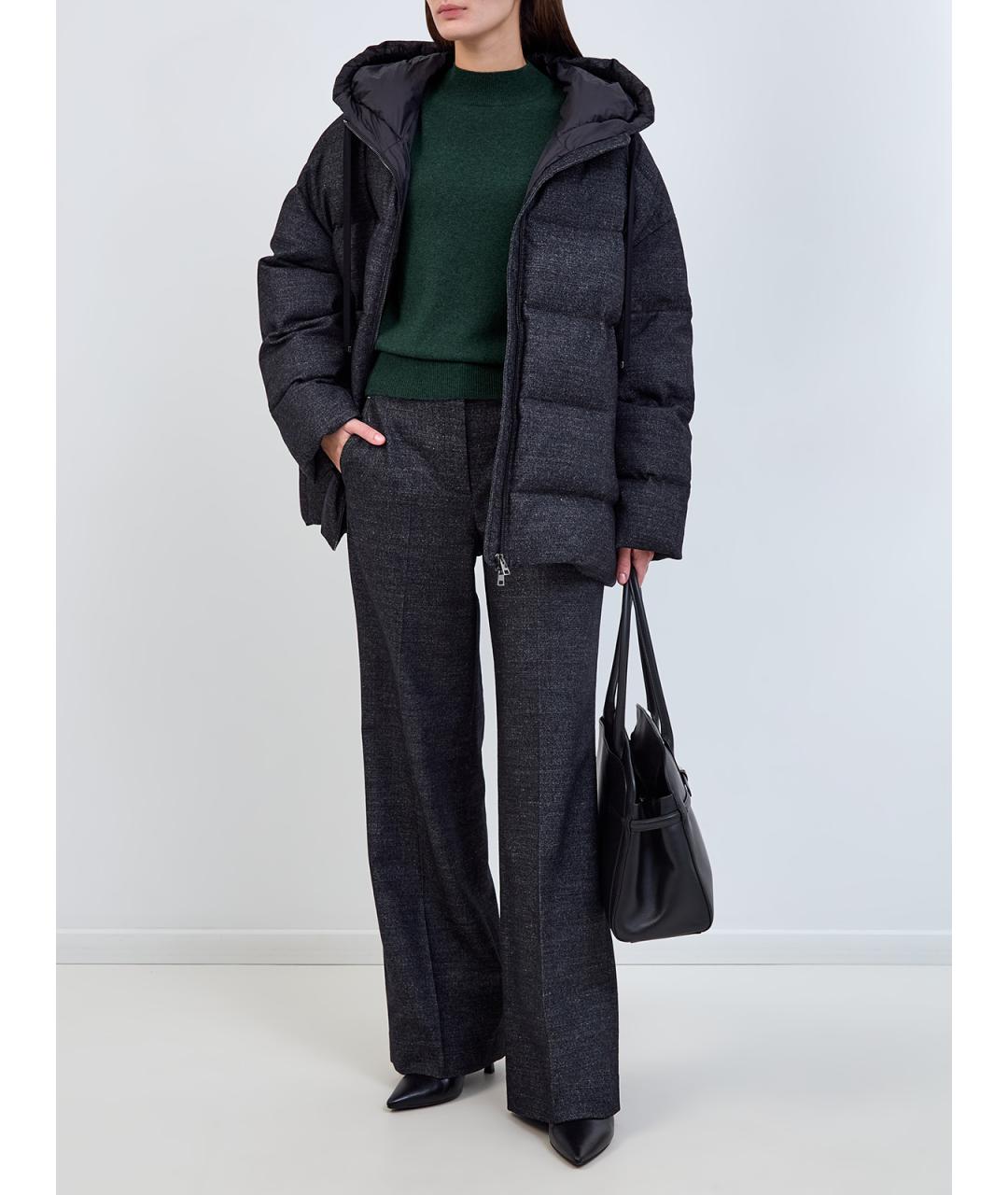 LORENA ANTONIAZZI Серые шерстяные прямые брюки, фото 2