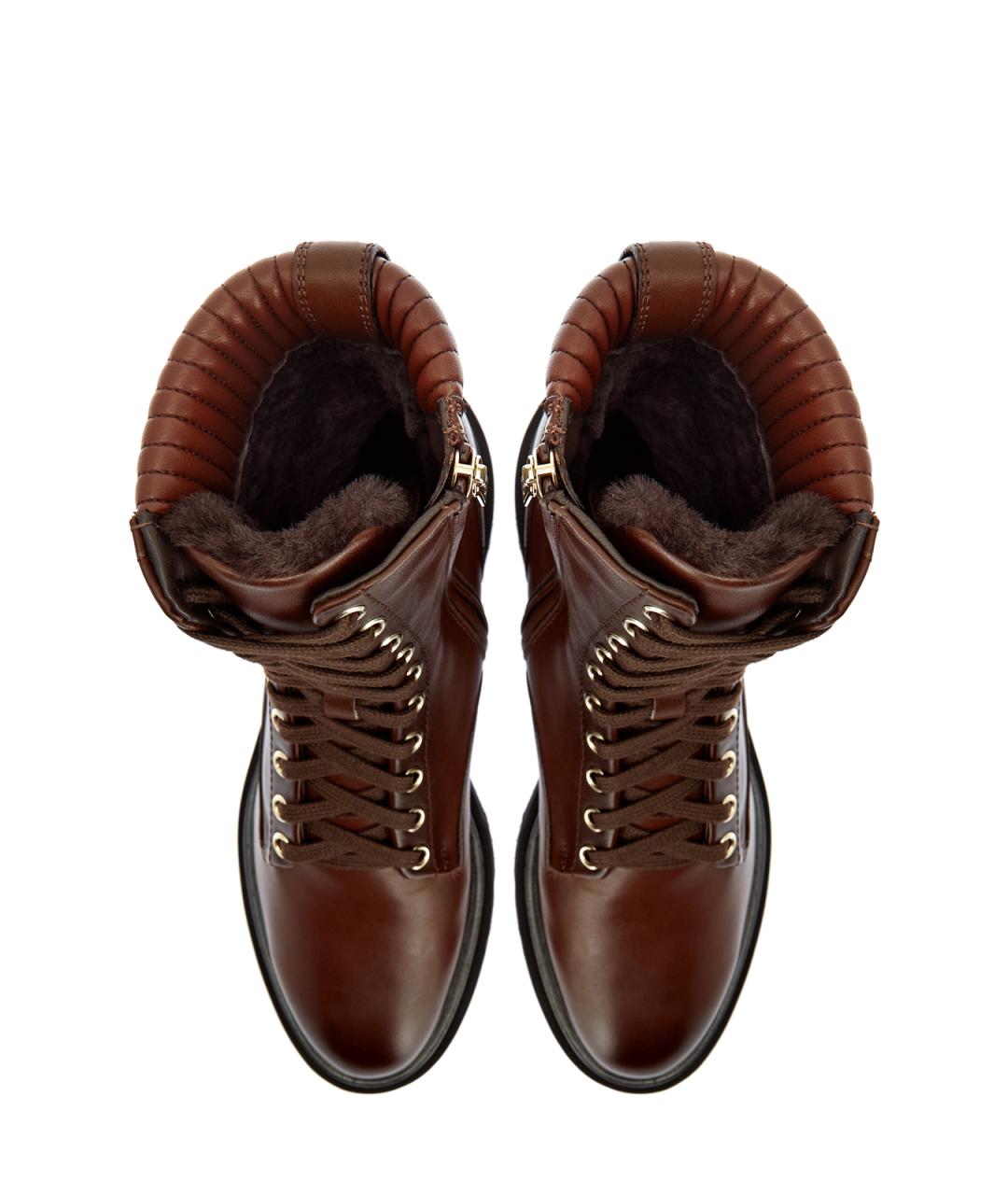 SANTONI Коричневые кожаные ботинки, фото 5