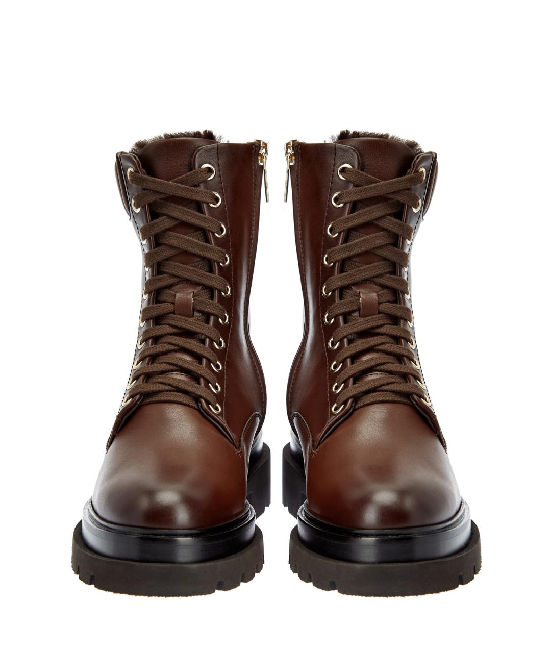 SANTONI Коричневые кожаные ботинки, фото 6