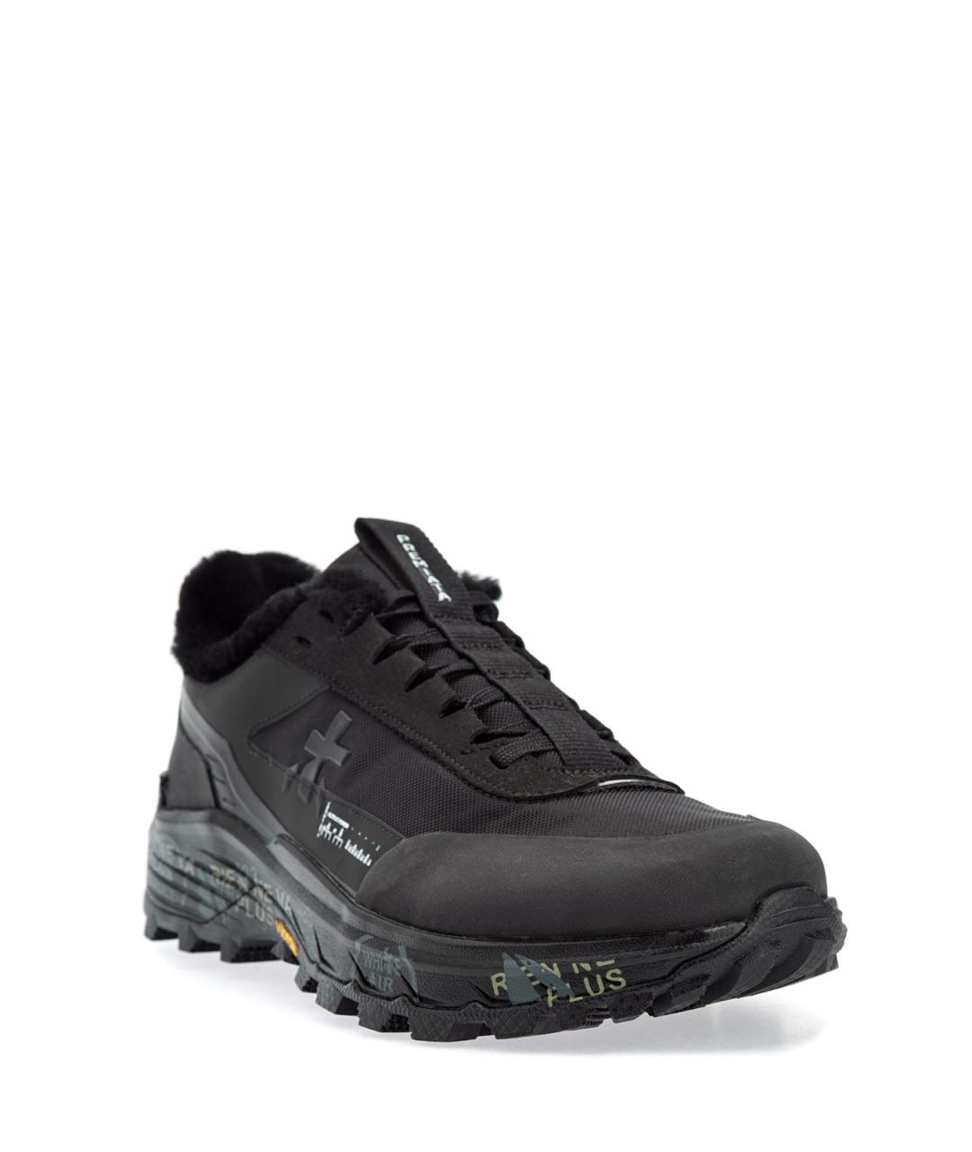 PREMIATA Черные текстильные низкие кроссовки / кеды, фото 3