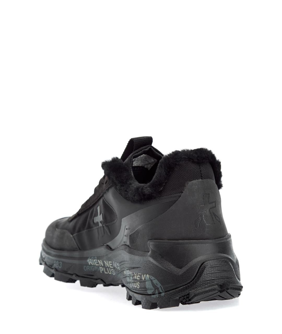 PREMIATA Черные текстильные низкие кроссовки / кеды, фото 4