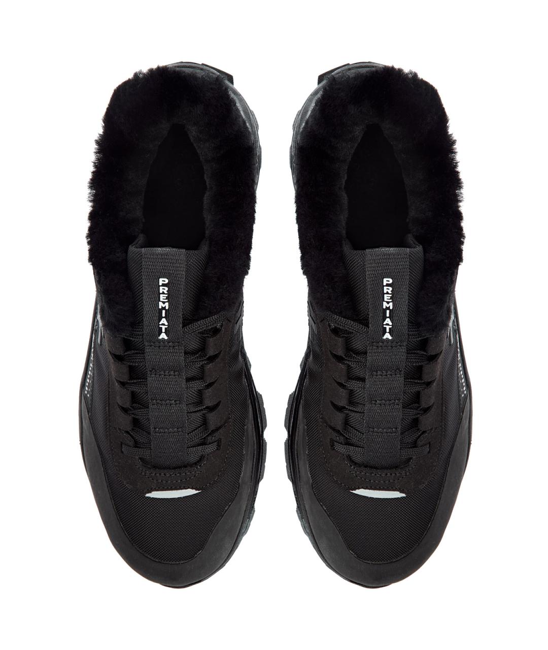 PREMIATA Черные текстильные низкие кроссовки / кеды, фото 5