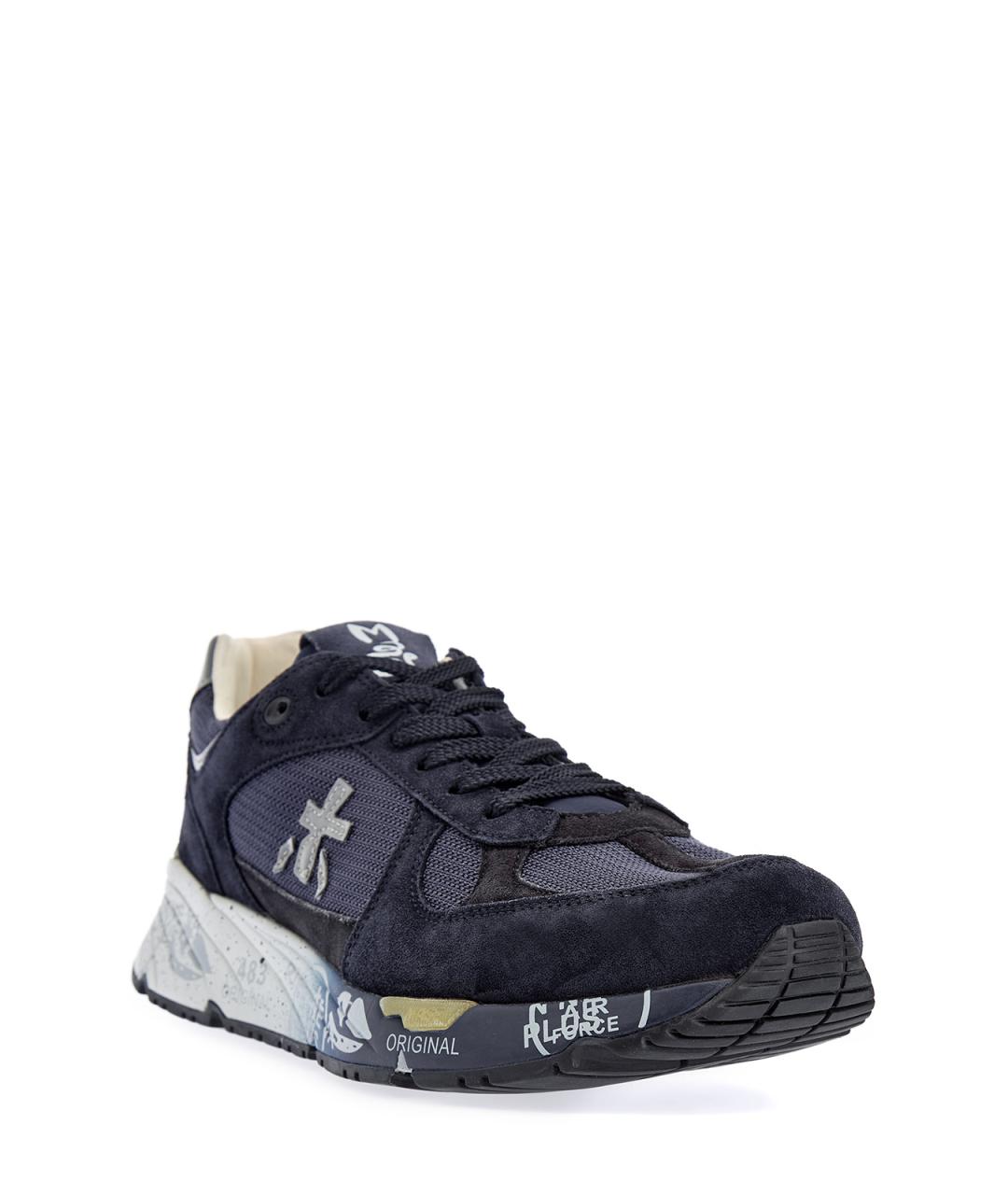 PREMIATA Синие текстильные низкие кроссовки / кеды, фото 3