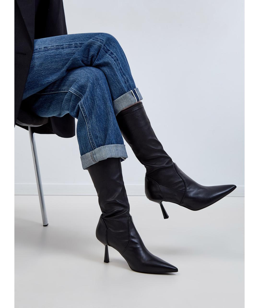 AGL Черные кожаные ботильоны, фото 2