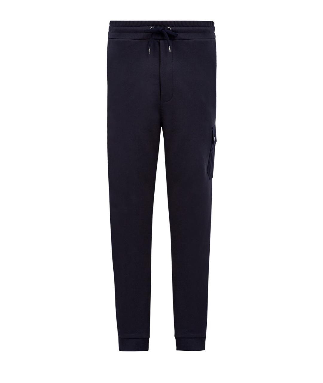 HERNO Синие хлопковые повседневные брюки, фото 1