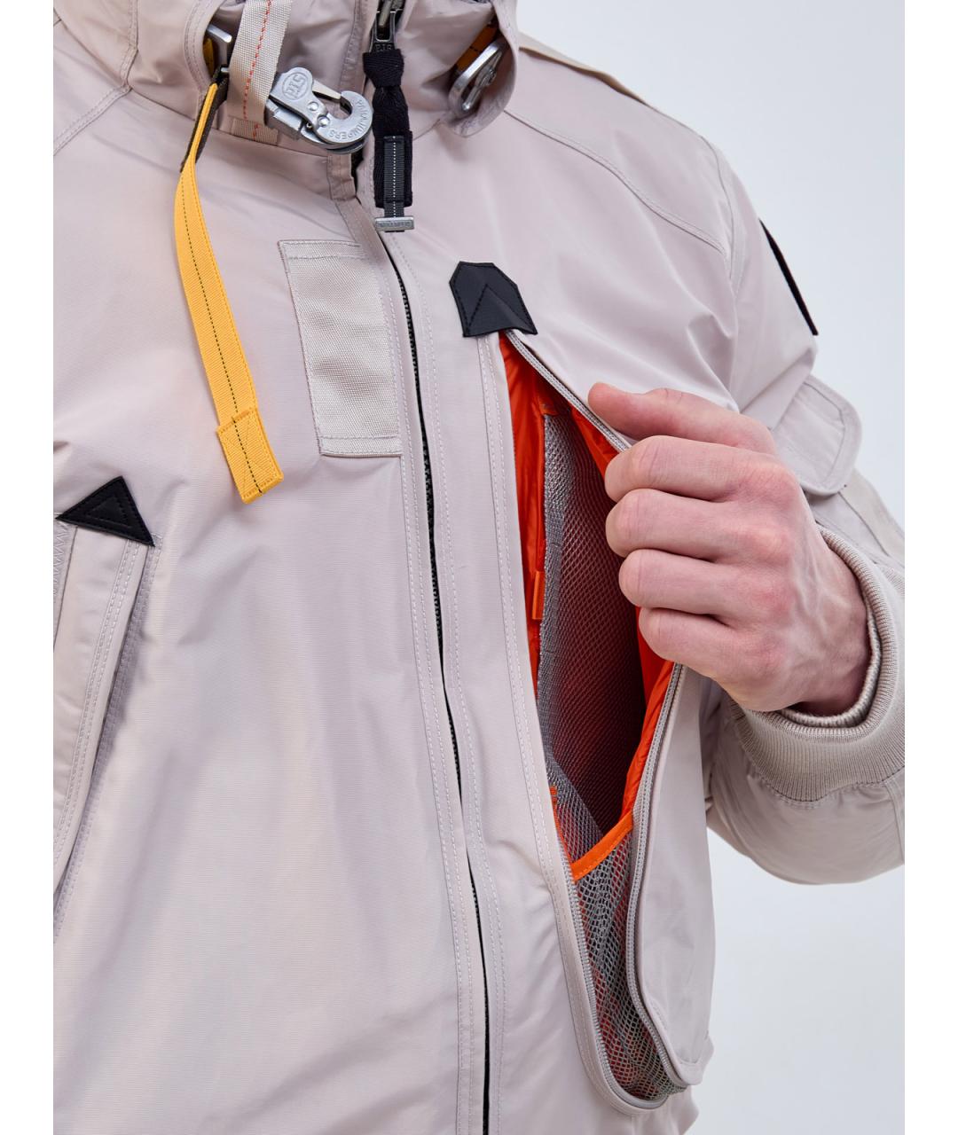 PARAJUMPERS Бежевый полиамидовый пуховик, фото 6