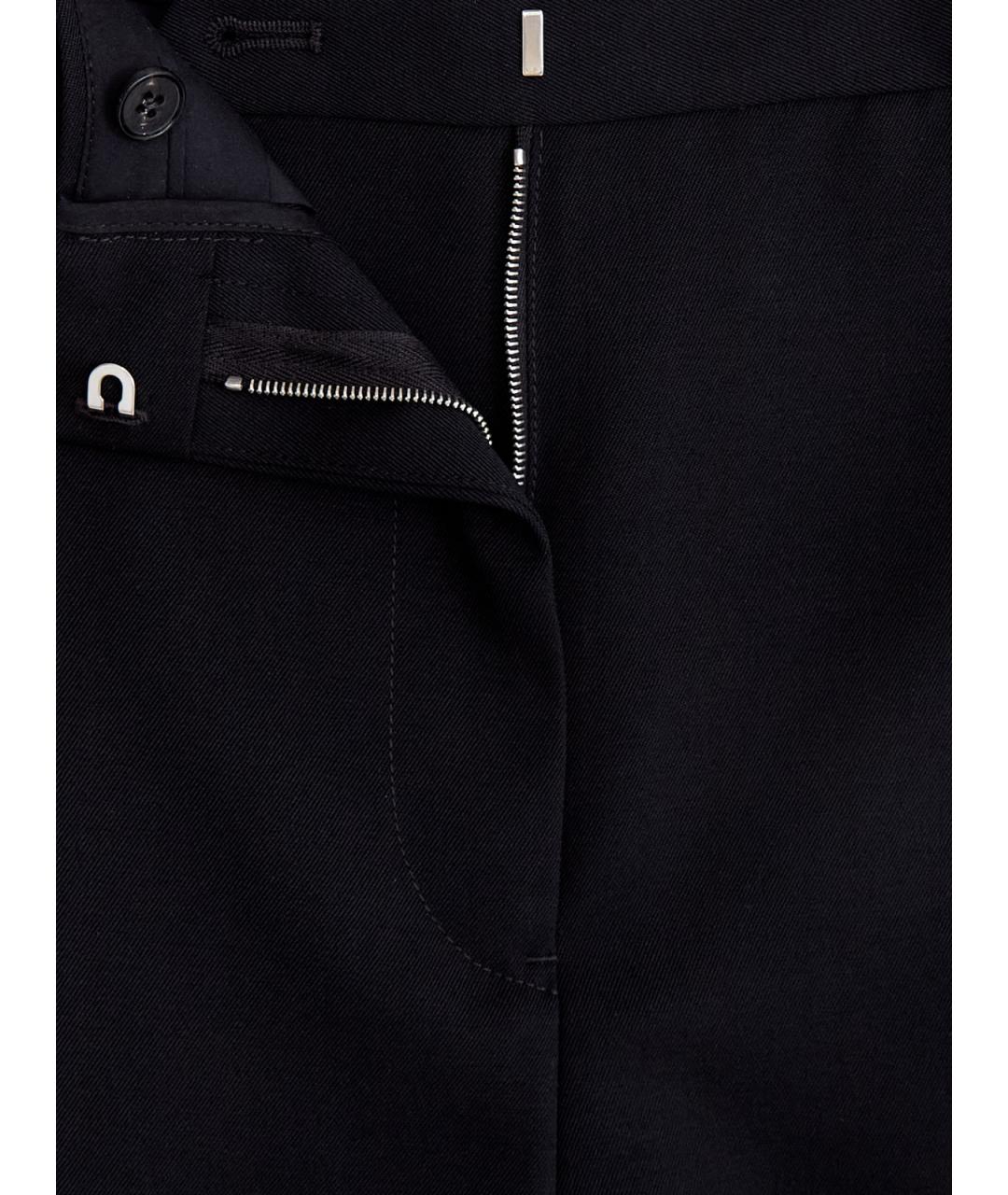 JIL SANDER Черные шерстяные прямые брюки, фото 4