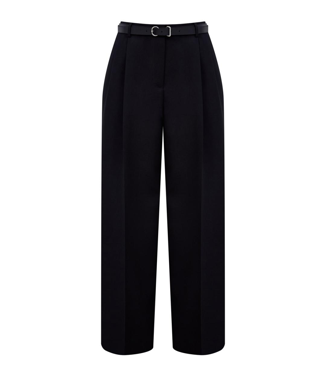 JIL SANDER Черные шерстяные прямые брюки, фото 1