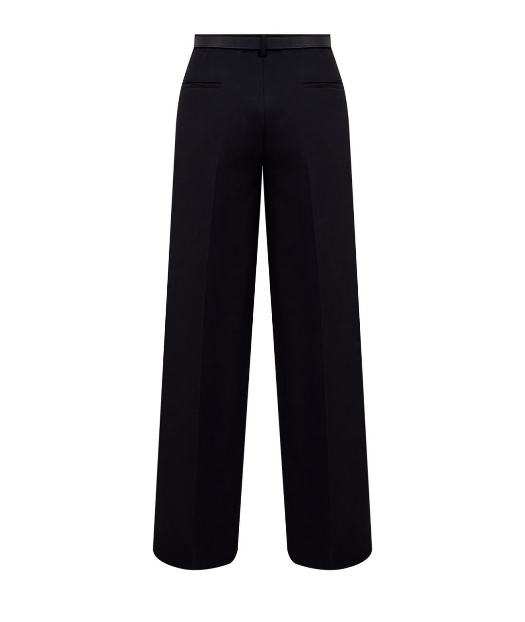 JIL SANDER Черные шерстяные прямые брюки, фото 2