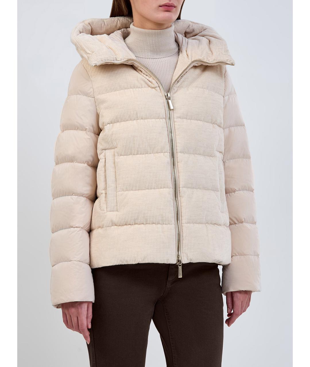 MOORER Бежевый хлопковый пуховик, фото 3