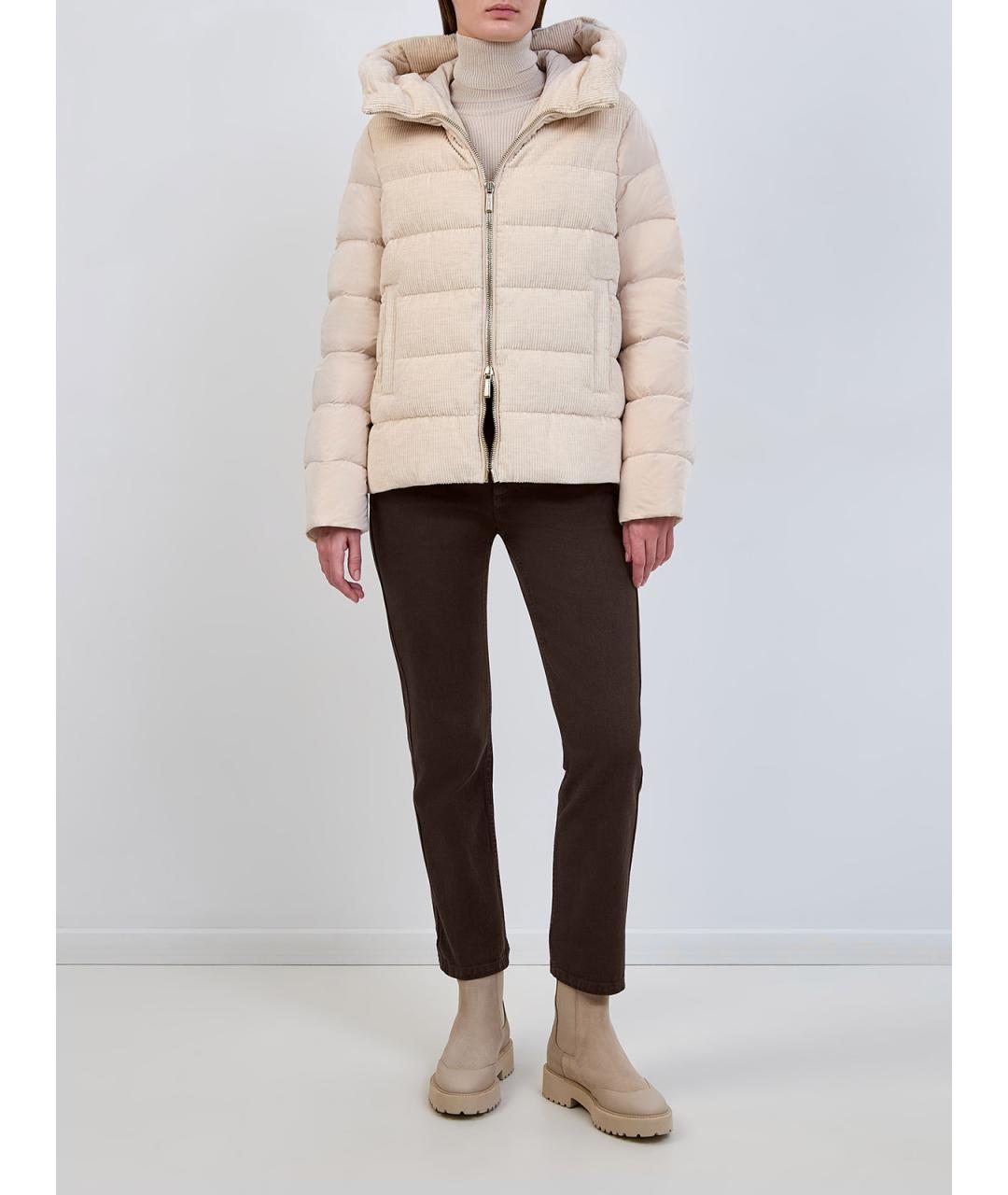 MOORER Бежевый хлопковый пуховик, фото 2