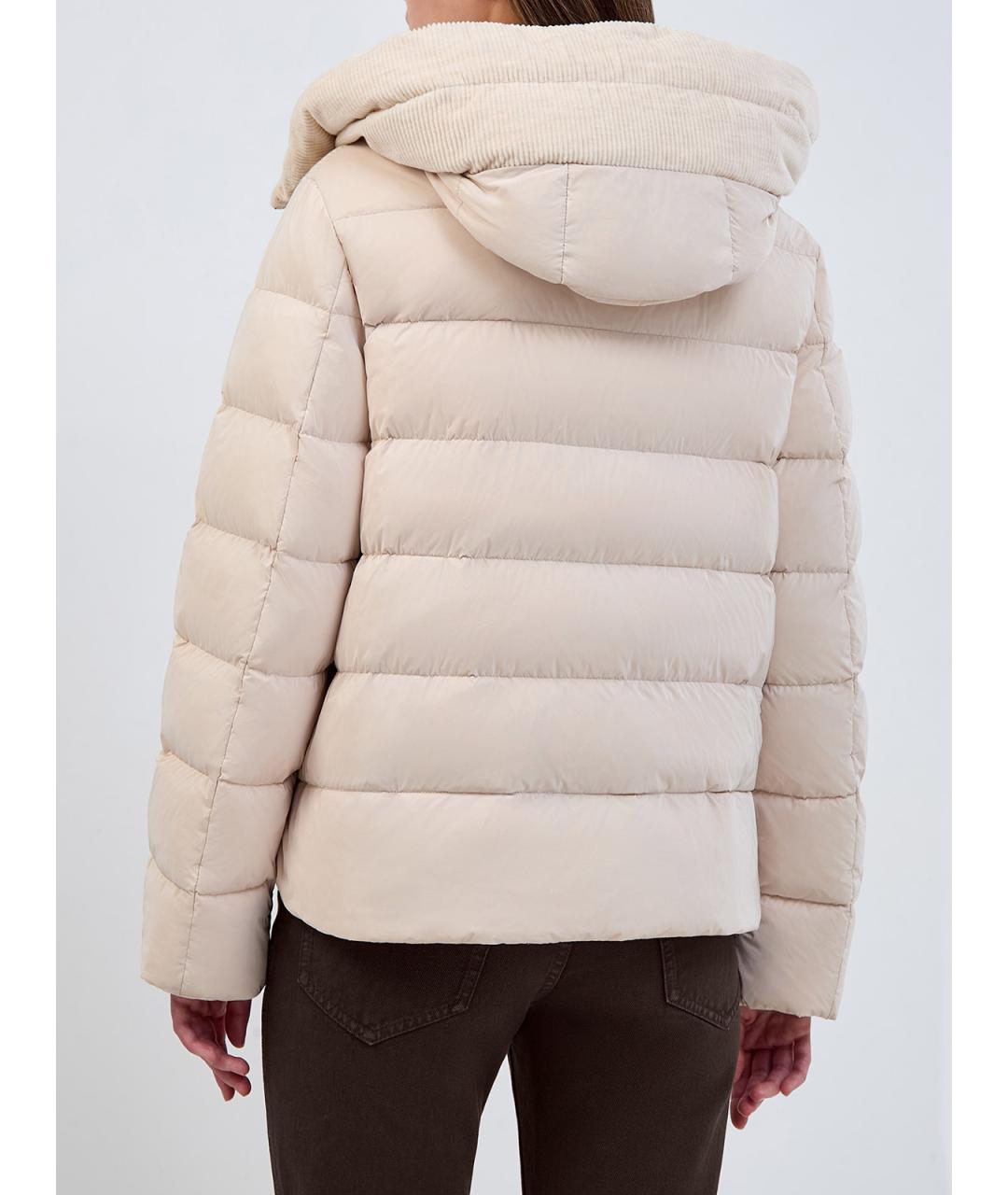 MOORER Бежевый хлопковый пуховик, фото 4