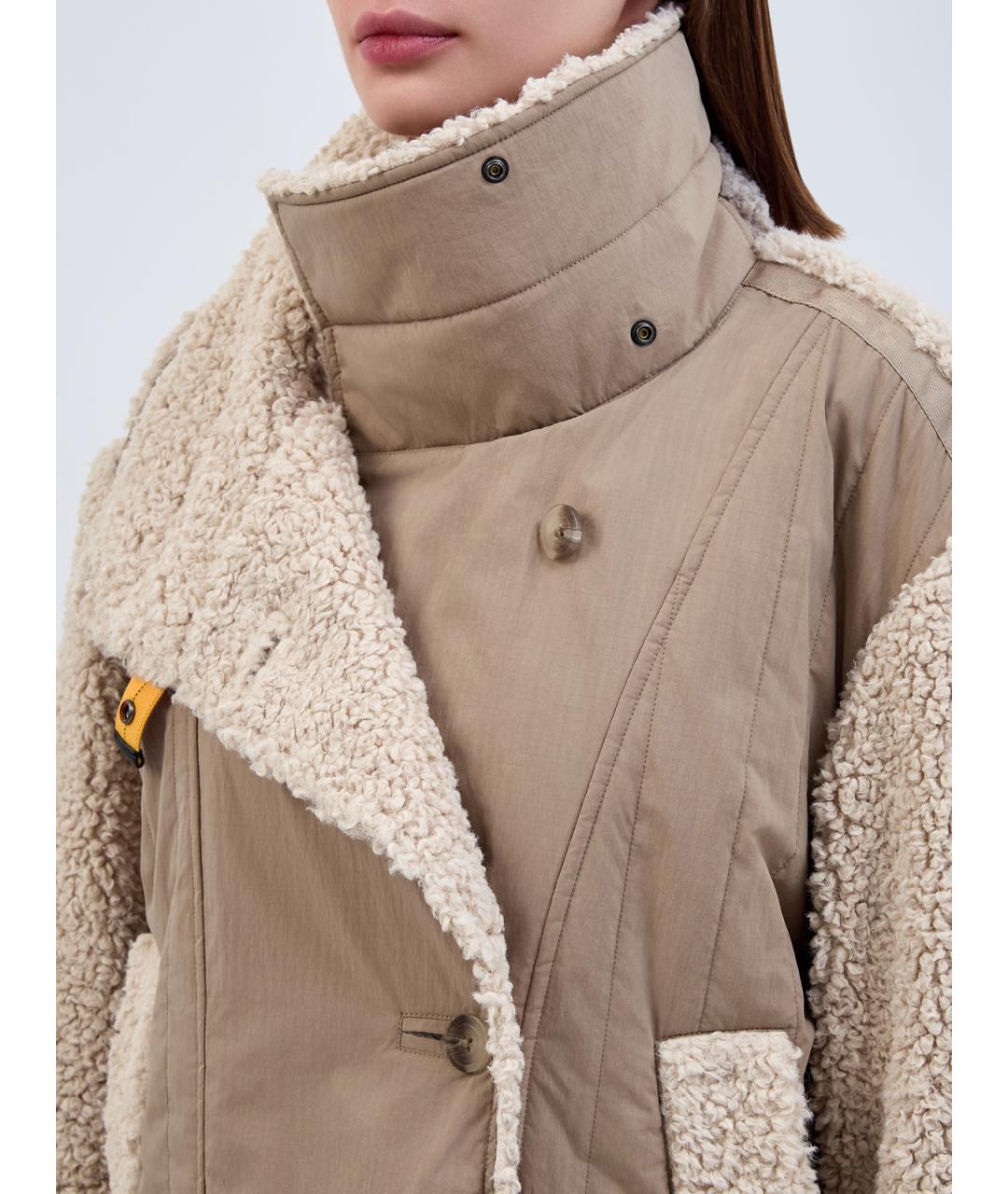 PARAJUMPERS Бежевый полиэстеровый пуховик, фото 3