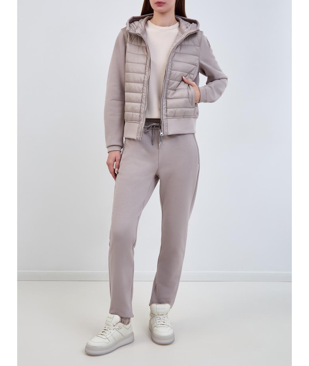 PARAJUMPERS Бежевые хлопковые спортивные брюки и шорты, фото 2