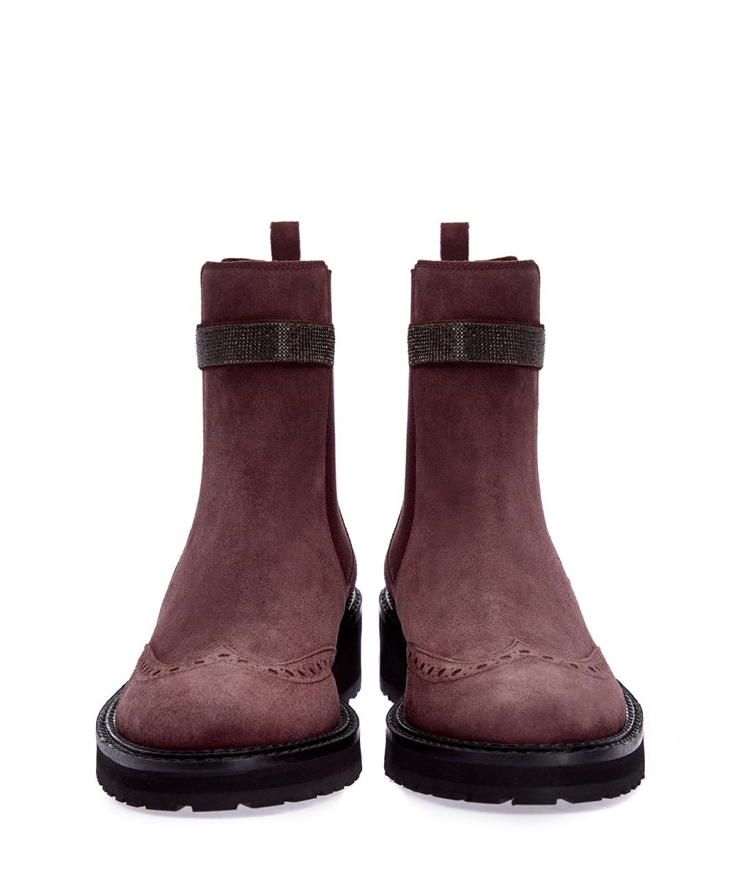 ELEVENTY Бордовые замшевые ботинки, фото 6