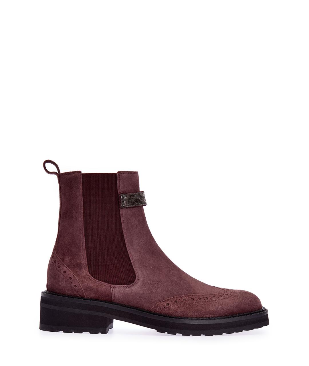 ELEVENTY Бордовые замшевые ботинки, фото 1