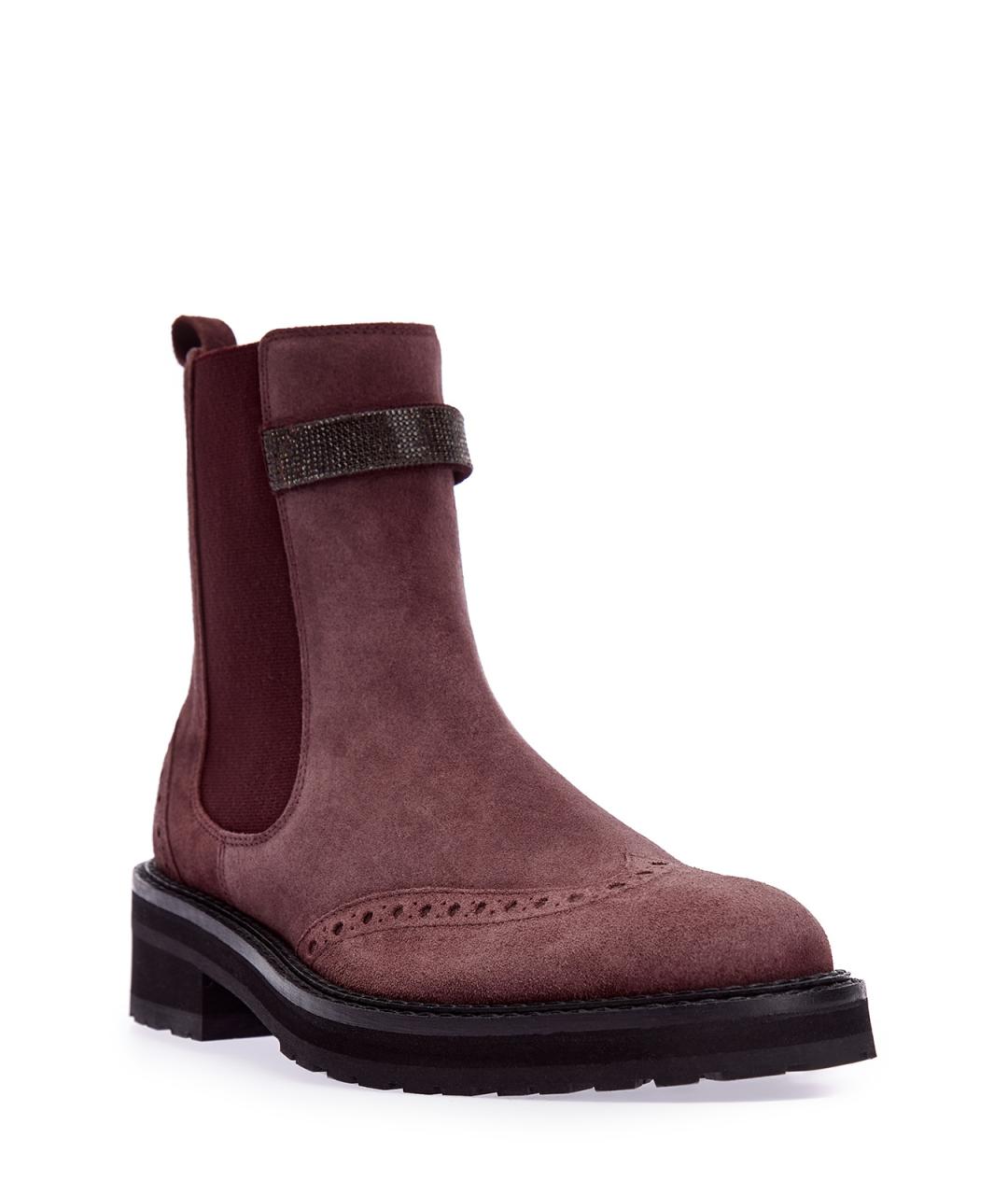 ELEVENTY Бордовые замшевые ботинки, фото 3