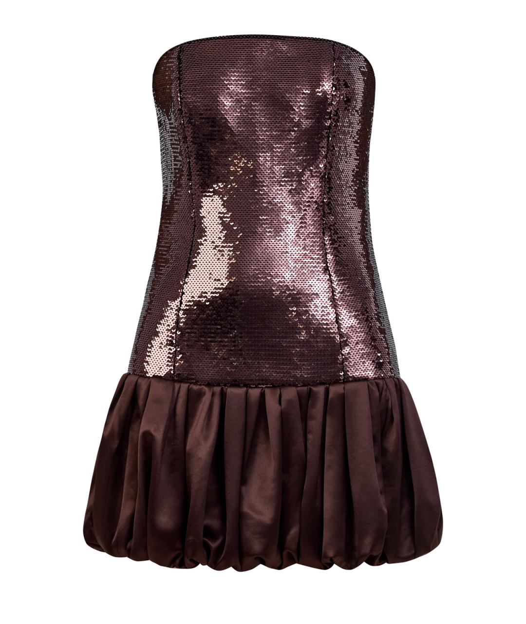 Retrofete Коричневое полиэстеровое коктейльное платье, фото 1