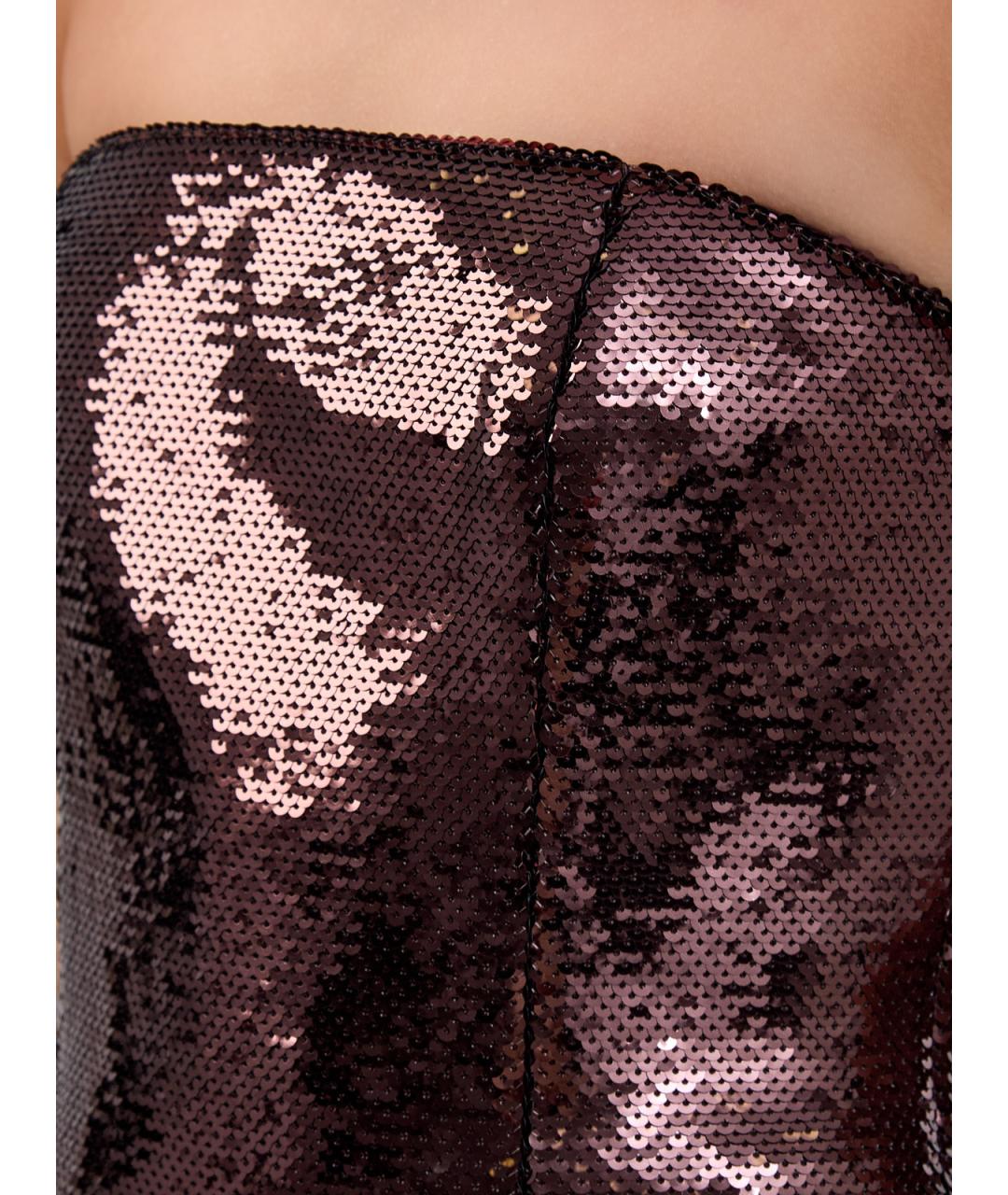 Retrofete Коричневое полиэстеровое коктейльное платье, фото 5