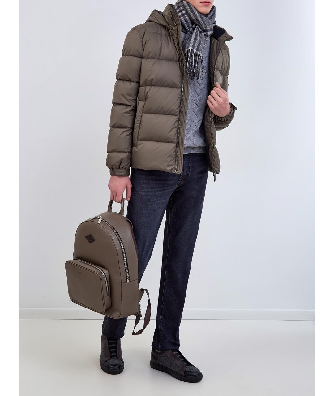 PESERICO Коричневый полиэстеровый пуховик, фото 2