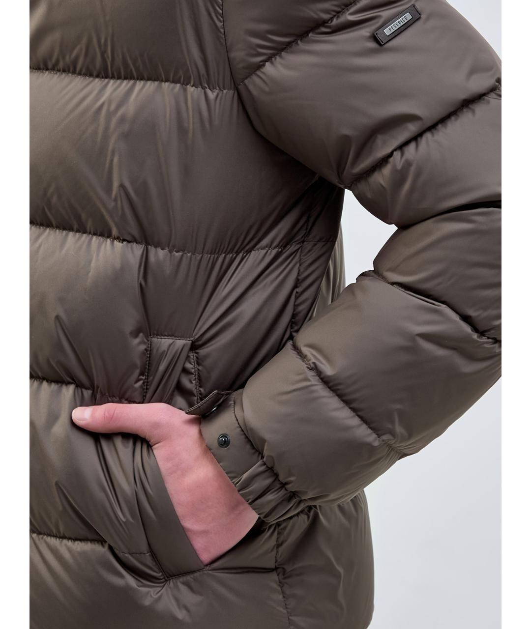 PESERICO Коричневый полиэстеровый пуховик, фото 5