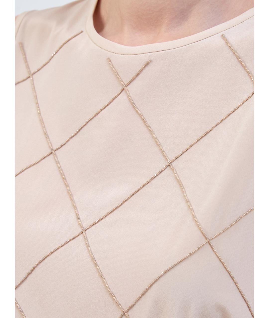 PESERICO Бежевая шелковая блузы, фото 5