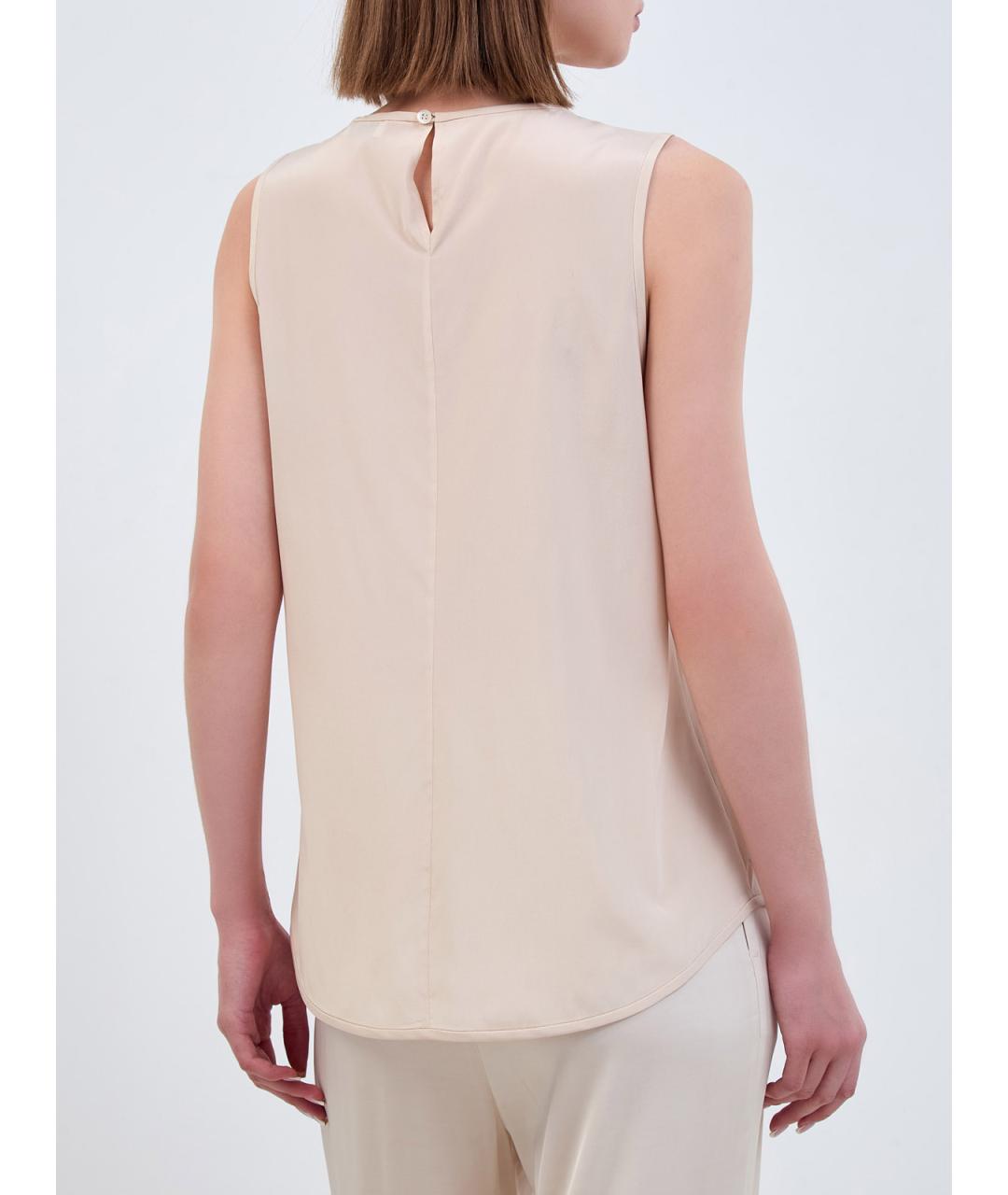 PESERICO Бежевая шелковая блузы, фото 4
