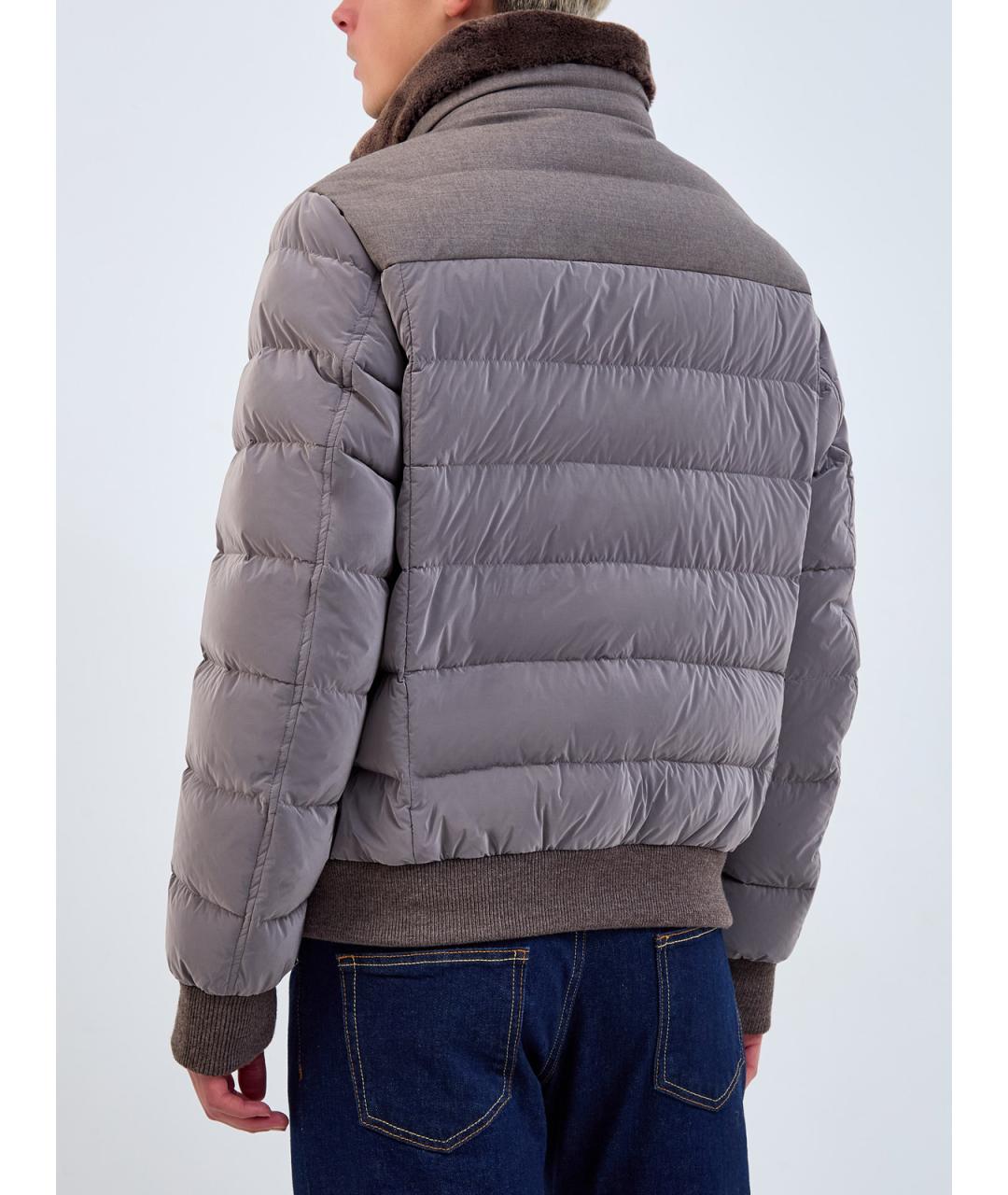 MOORER Коричневый полиамидовый пуховик, фото 4