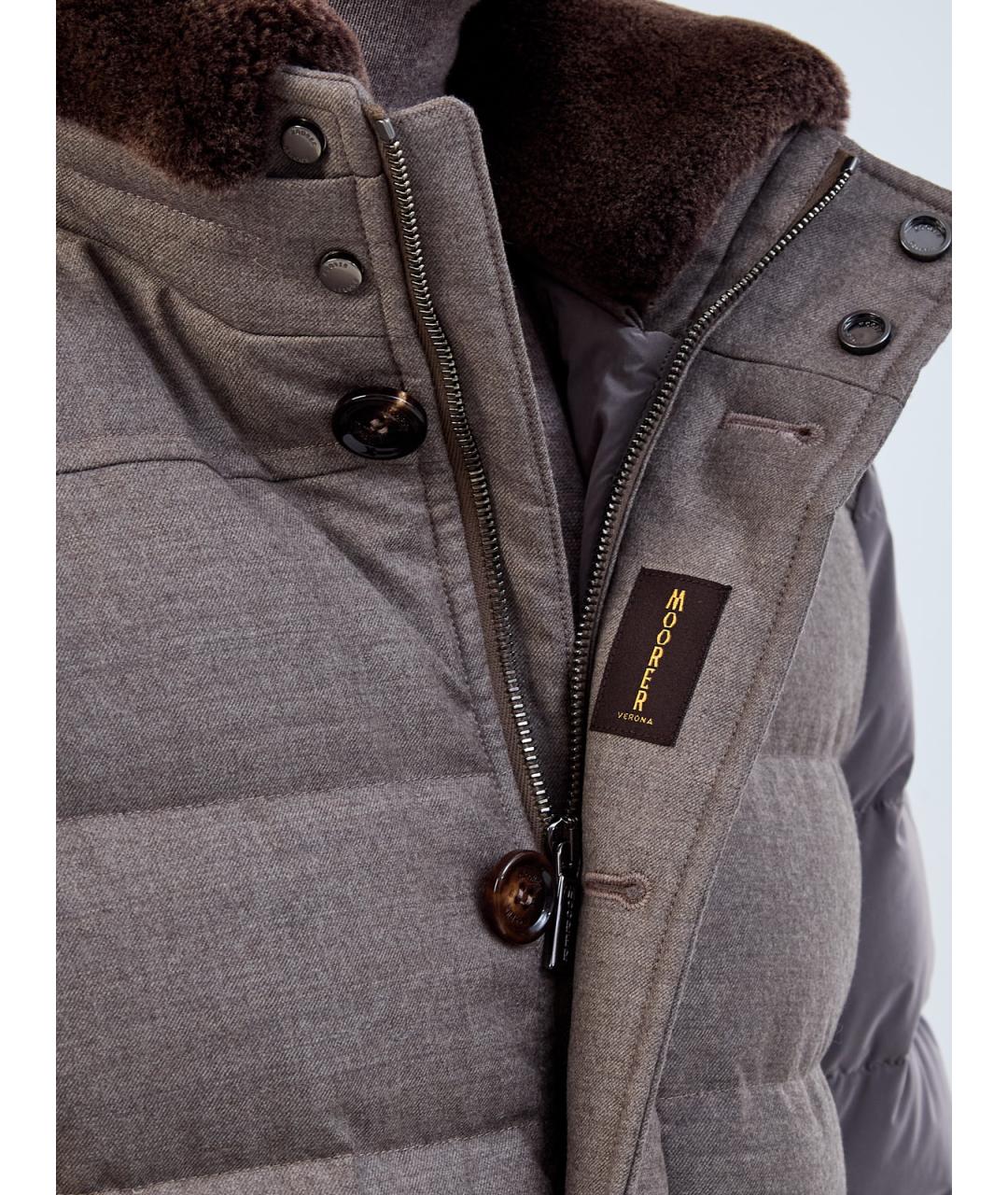 MOORER Коричневый полиамидовый пуховик, фото 5