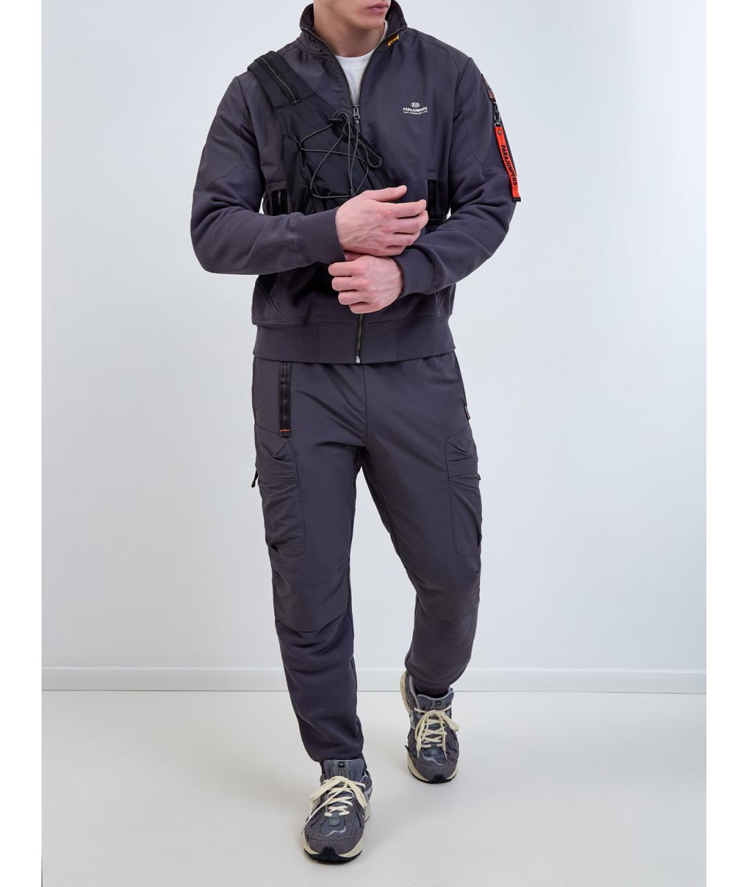 PARAJUMPERS Серые хлопковые повседневные брюки, фото 2