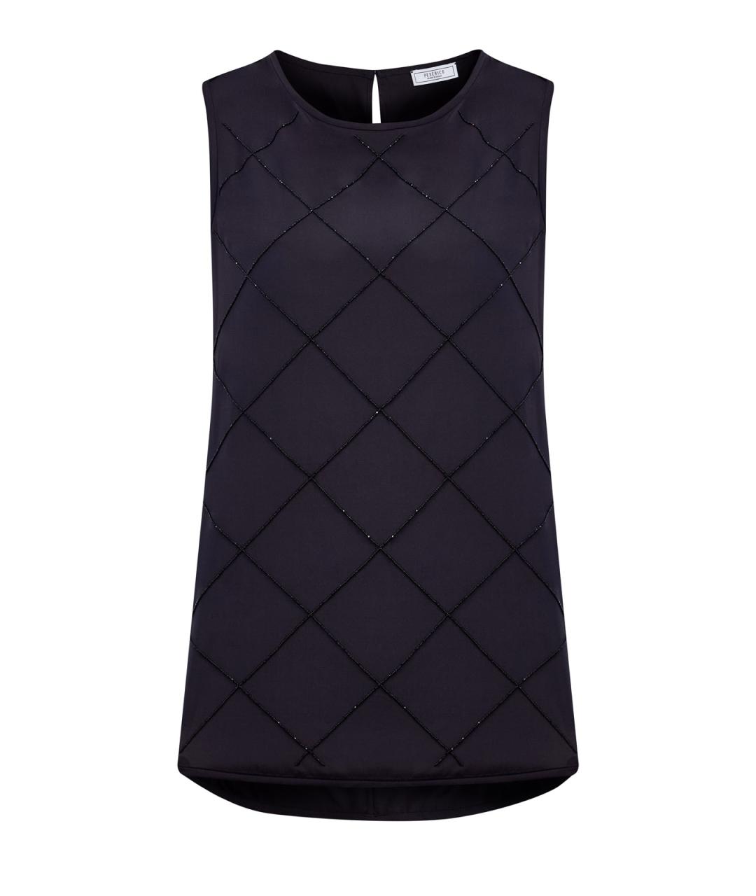 PESERICO Черная шелковая блузы, фото 1